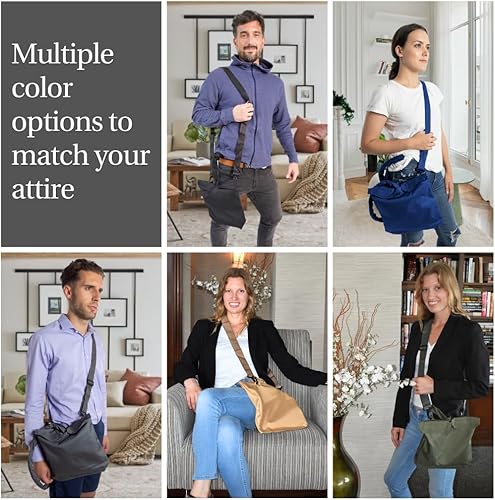 Miniatura 7 de Soporte de bolsa de drenaje de orina con cubierta de tubo de catéter y correa ajustable - negro