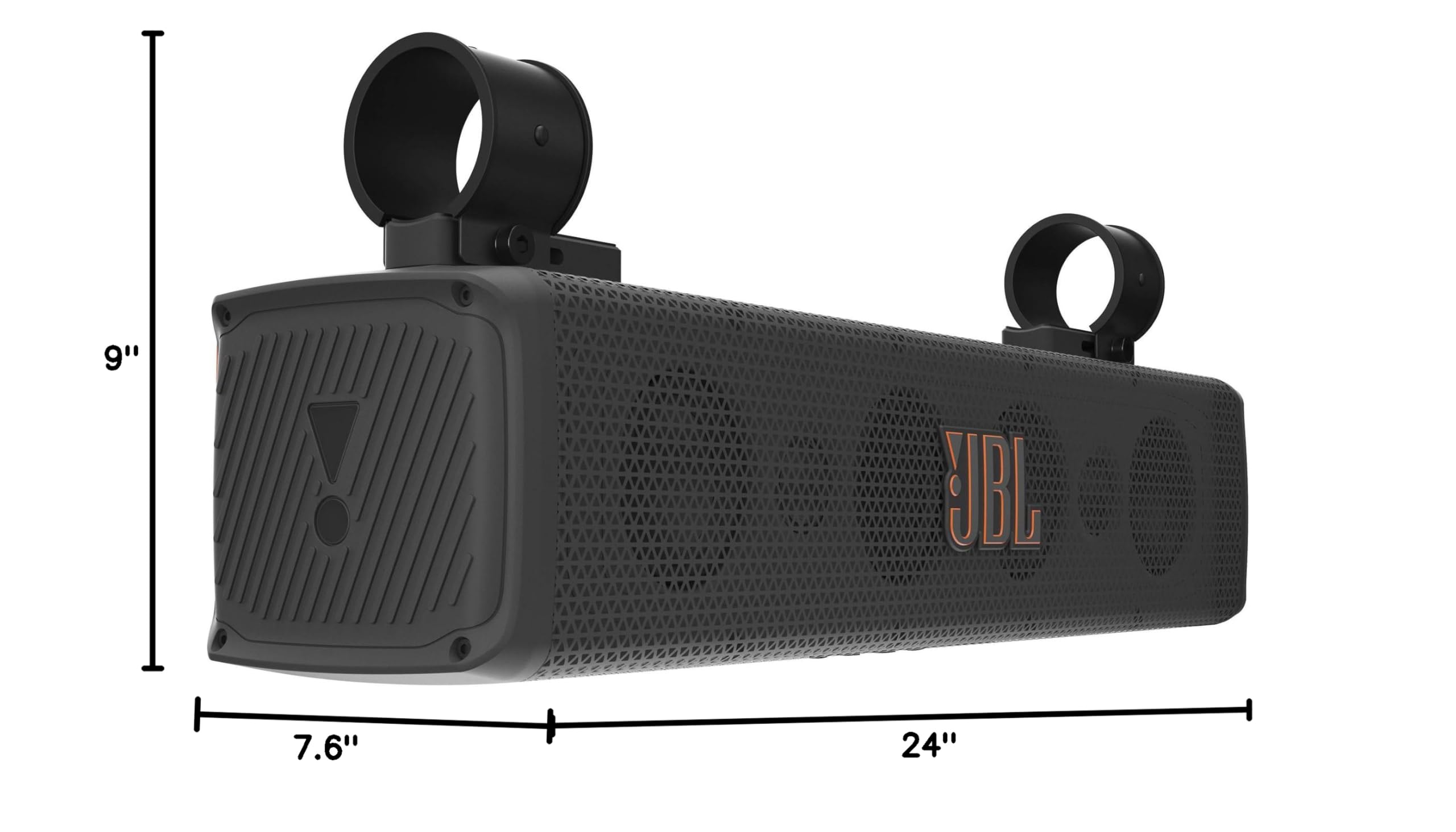 JBL RallyBar S - 21" Bluetooth Universal Outdoor Vehicle Soundbar with Built-in 150w RMS Amplifier, IP66 Water & Dust Resistant, Black