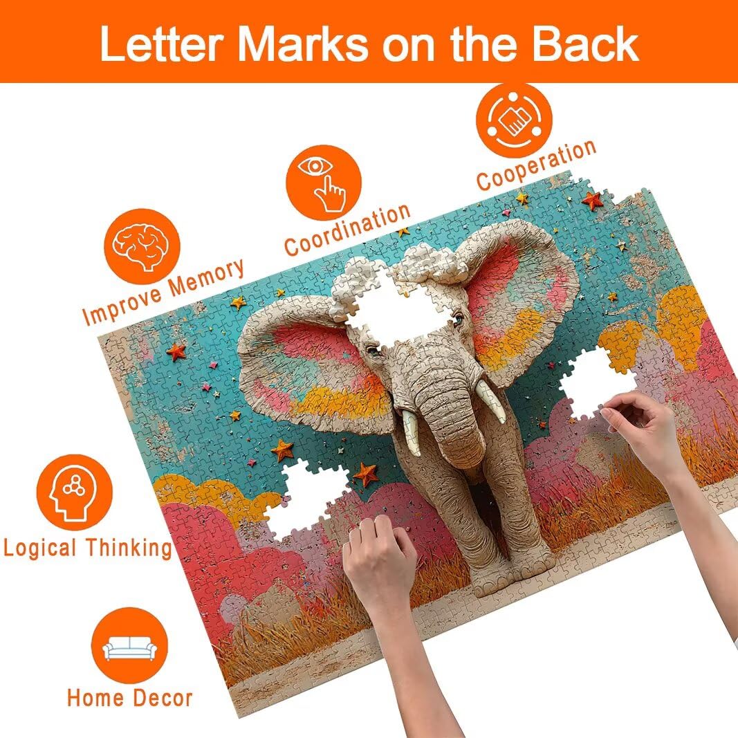 Puzzle Elefante, Puzzle 2000 Pezzi Adulti per Decor, Regalo Donna -8806