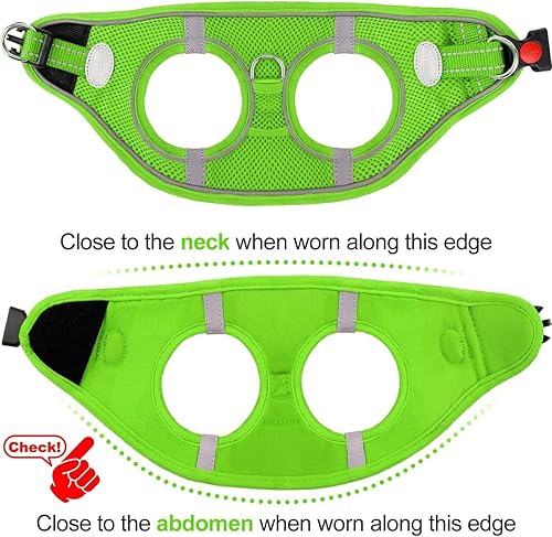 Vista 41 de Joytale arnés para perro, 12 colores, chaleco de malla transpirable, arnés acolchado suave reflectante para perros medianos, negro, XL.
