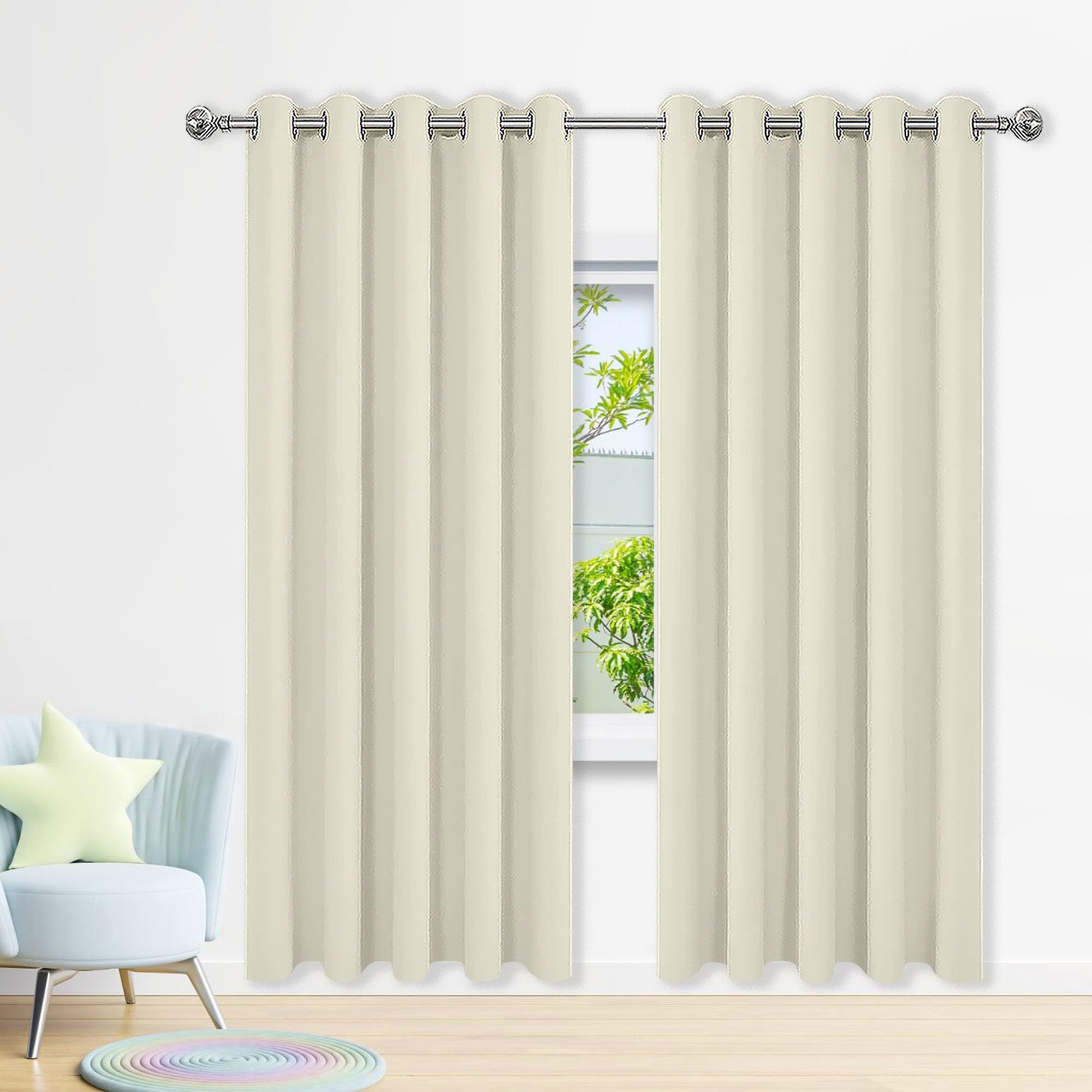 Rideau occultant de chambre beige 100x390 pour créer un cocon de douceur