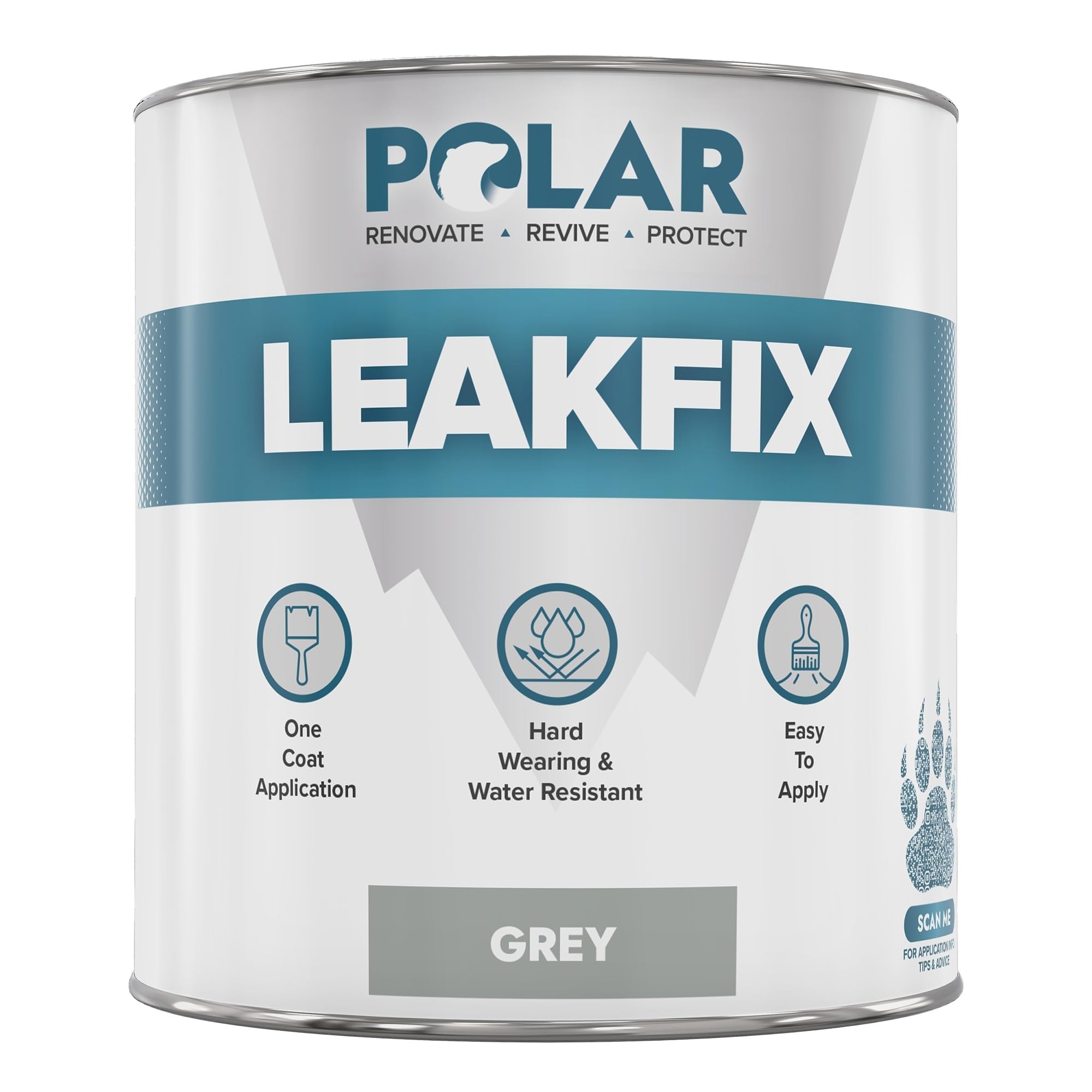 Polar Specialist Coatings Premium Leak Seal Grey Paint - 500ml - Instant Waterproof Roof Sealant - Ideal for Leaks, Cracks & Roof Repair - Concrete, Brick, Metal, Drainpipes & Gutters - Easy to Apply
