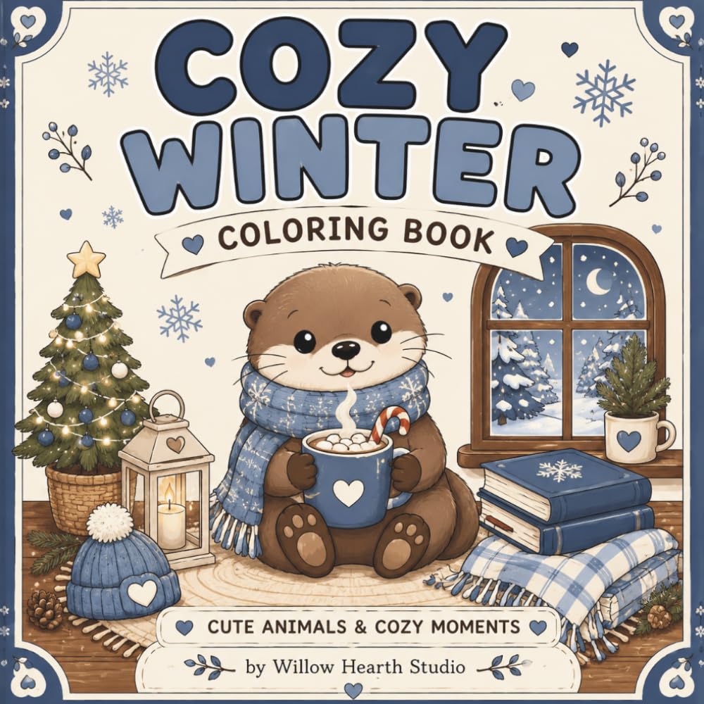 Cozy Winter Coloring Book: Cute Animals, Relaxing Scenes & Cozy Winter Vibes (Cozy Seasons Collection)