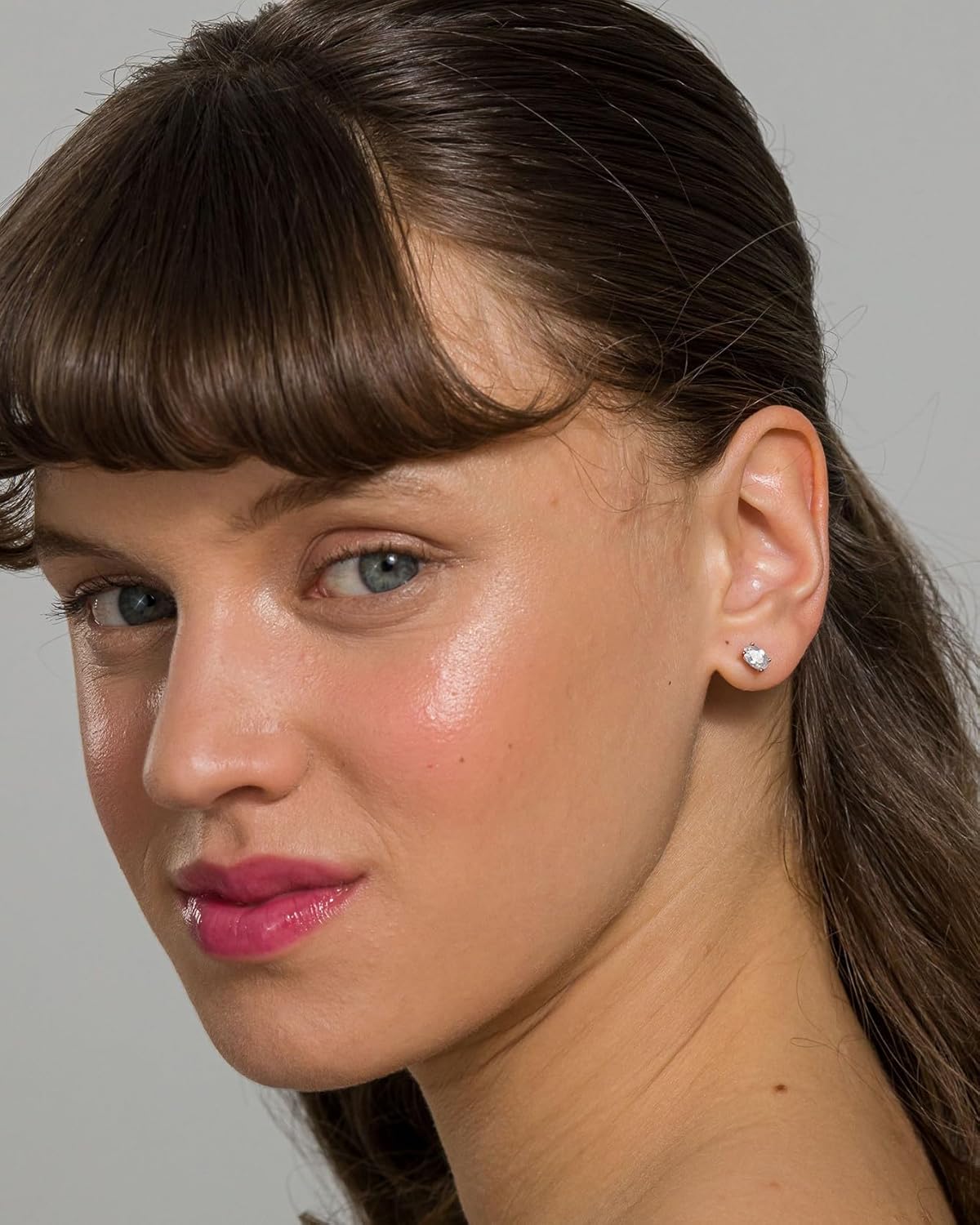 PAVOI 14K Gold Plated 925 Sterling Silver Cubic Zirconia Stud Earrings for Women - Simulated Diamond CZ Earrings - Image 4