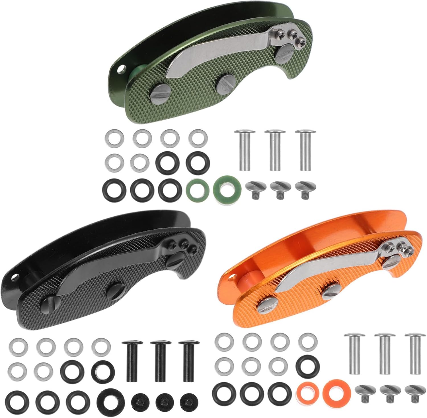 3 Sets Outdoor Key Holder Clip with Aluminum Alloy Carrying Back