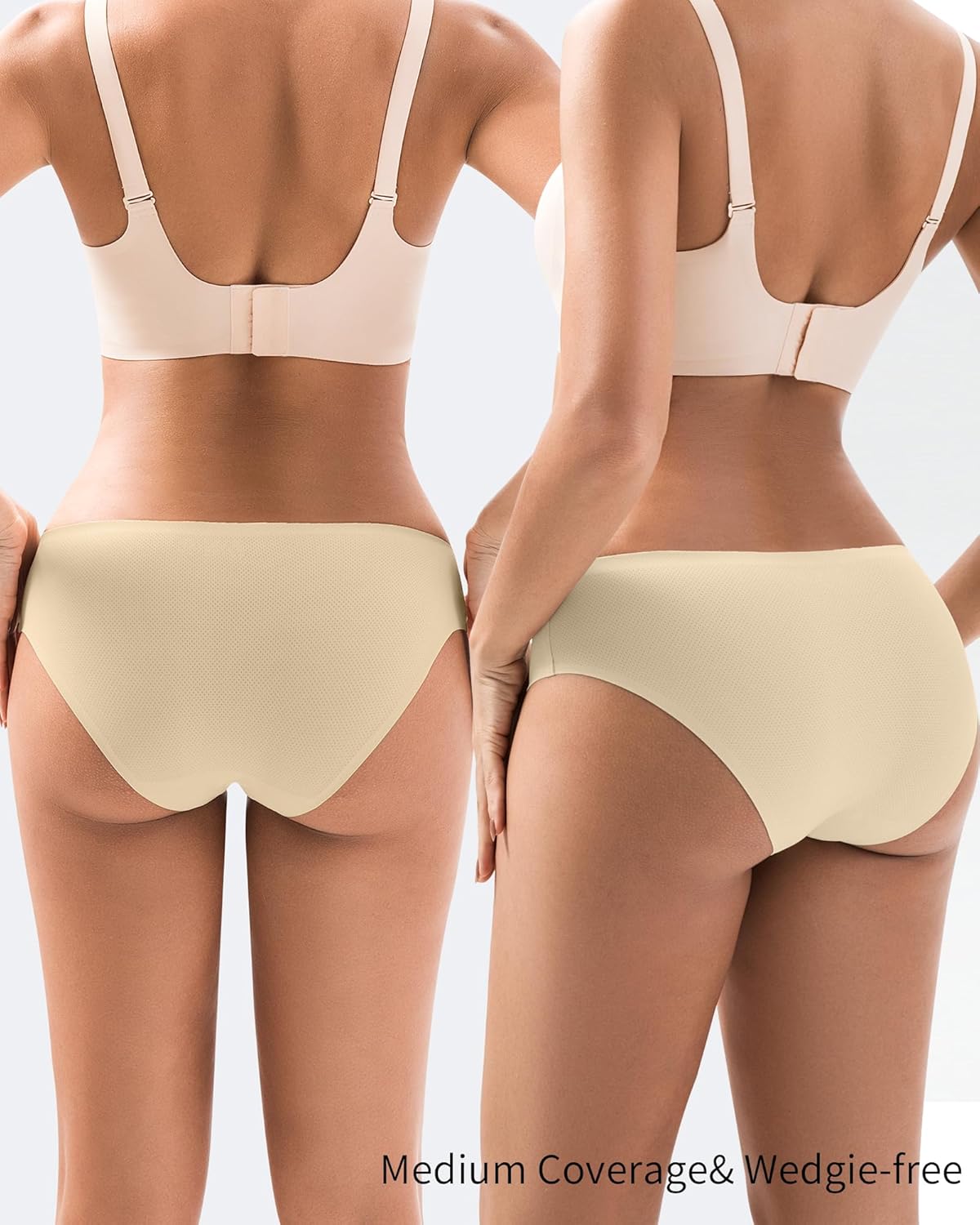 Jaywan Women's Seamless Bikini Cheeky Panties 5 Pack No Show Underwear, Breathable Stretchy Fabric Multi-Color for Everyday - Image 5