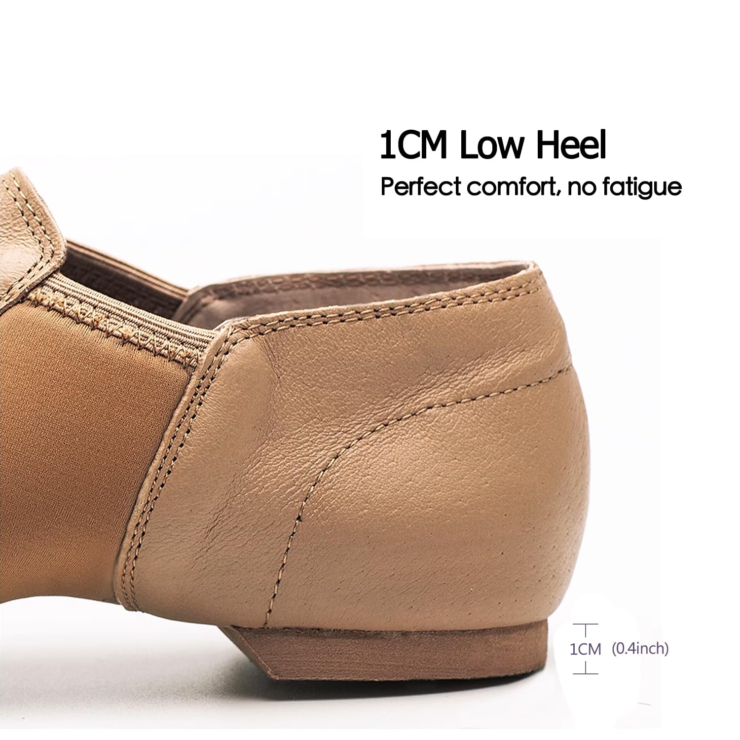 Jruzn Jazz Shoes for Girls: Leather Dance Shoes for Women - Slip-on Dancing Shoe for Unisex Adult and Boys Tan