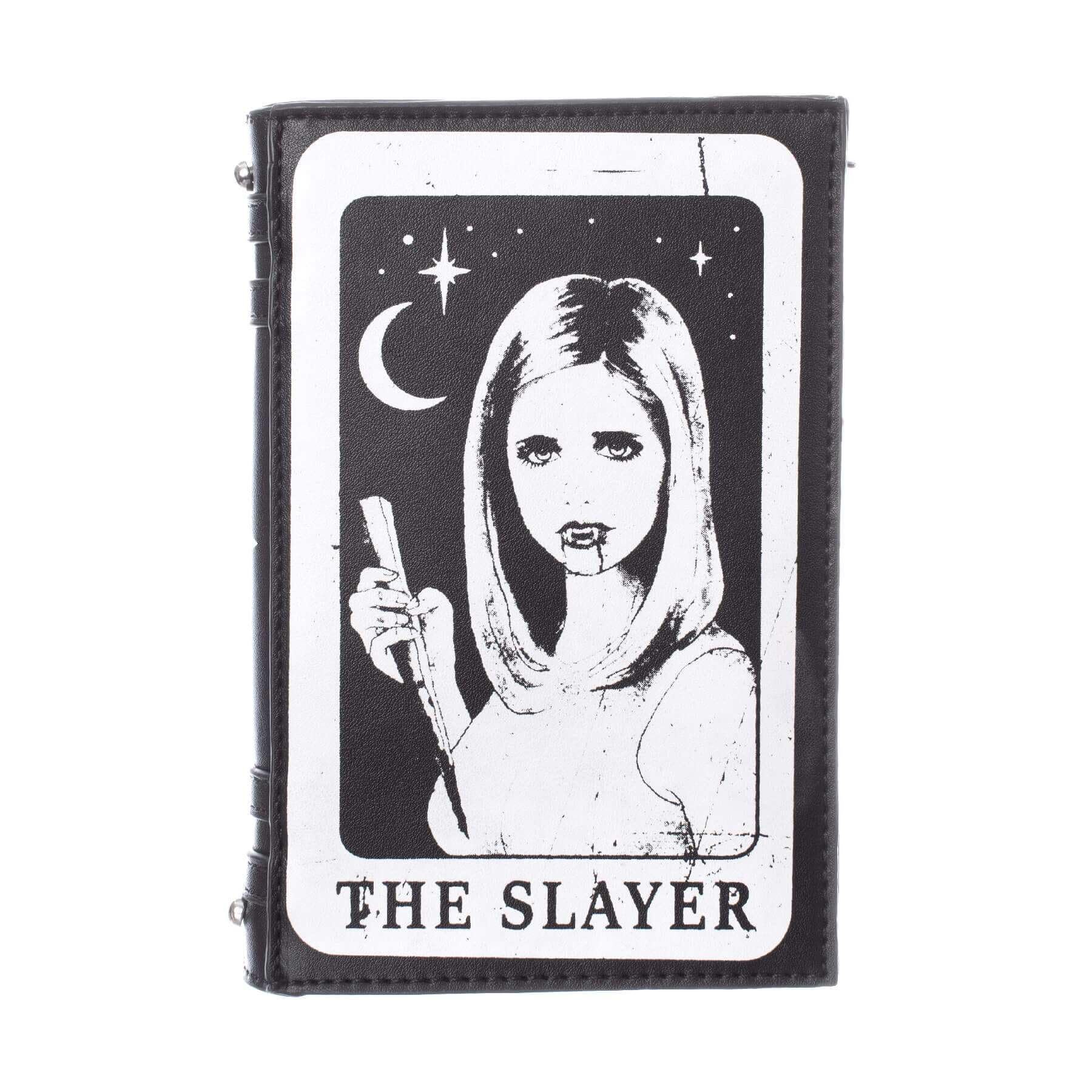 Heartless Women's Black The Slayer Bag Gothic Tarot Card Book Vampire Slayer Handbag W Chain