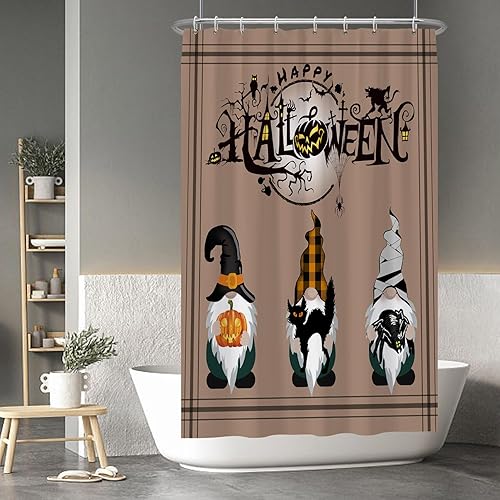 Miniatura 119 de Baocicco Juego de cortinas de ducha de fantasmas de Halloween, encantadores fantasmas de dibujos animados, divertidos trucos o tratos, cortinas de