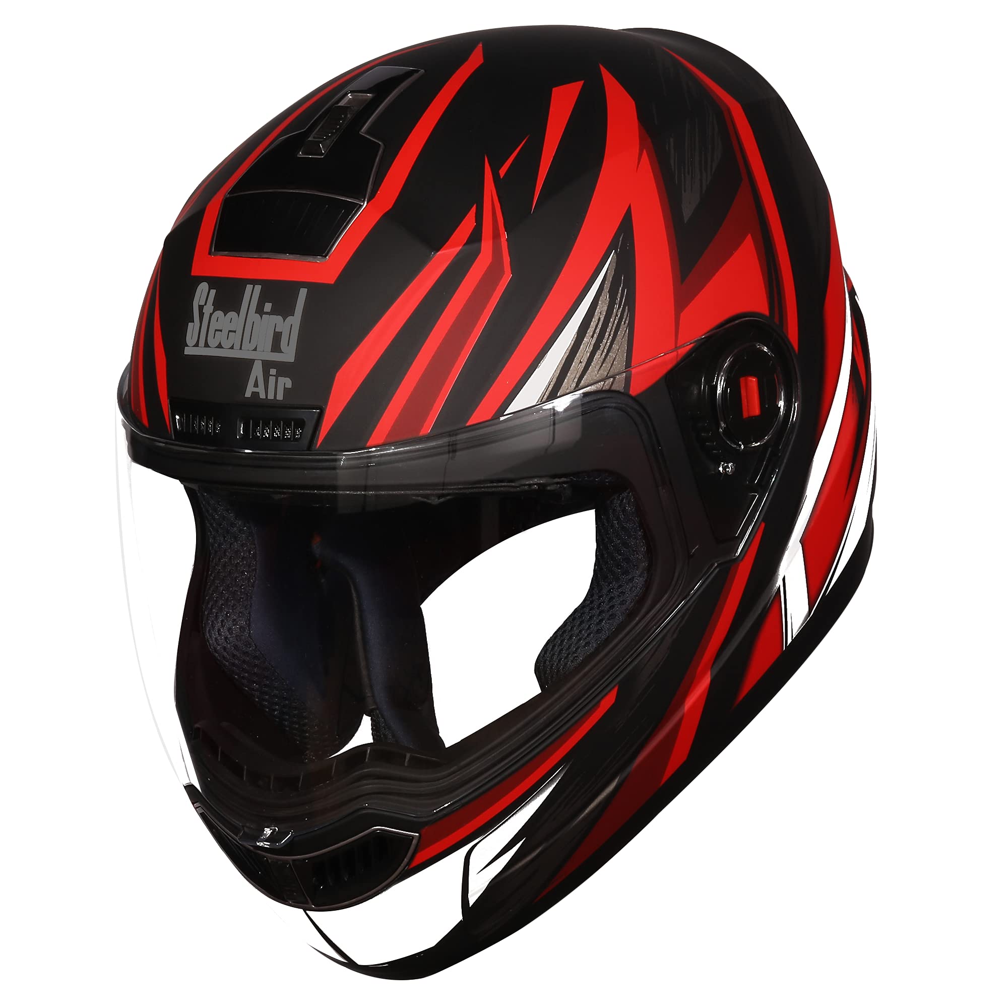 Steelbird SBA-1 THRYL 600MM Matt Black/Red Full Face Motorcycle Helmet - L