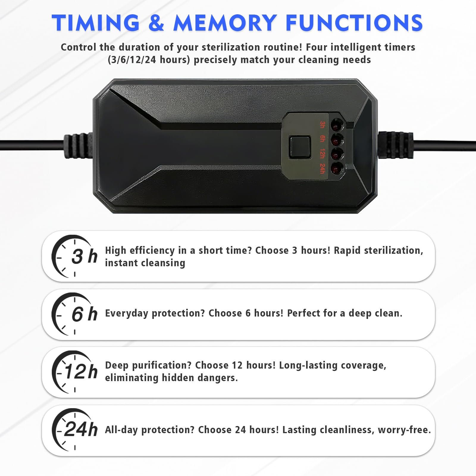 UV-C Aquarium Clean Light with Timer, Mini 3W 5W 7W 9W 11W Submersible Algae Clean Light Water Green Clean Fish Tank Water Clean Lamp for Sump Pond Filter Tank (9W Timer) - image 3