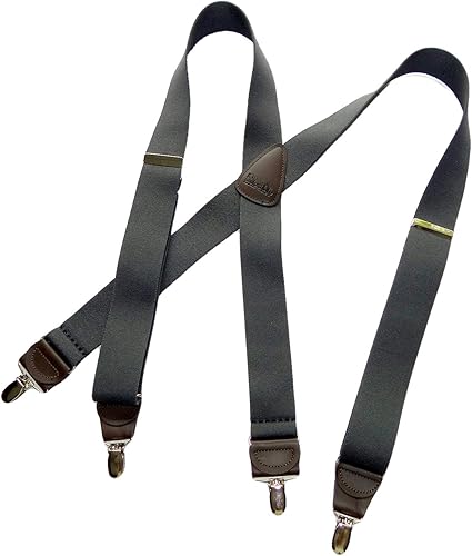 Tirantes de la serie casual para hombres en el estilo tradicional de espalda en X con clips antideslizantes patentados en Estados Unidos