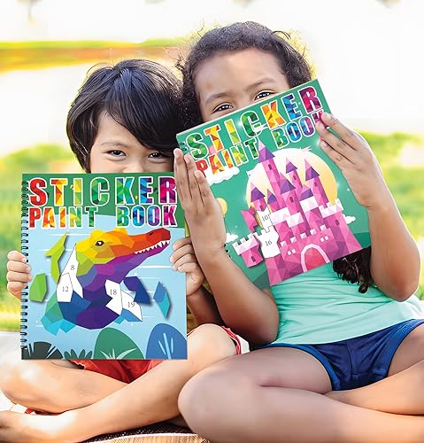 Vista 55 de 90shine 2 libros de calcomanías para niños de 4 a 8 años, diseños temáticos de zoológicos para mascotas, regalo de fiesta, crea 22 imágenes