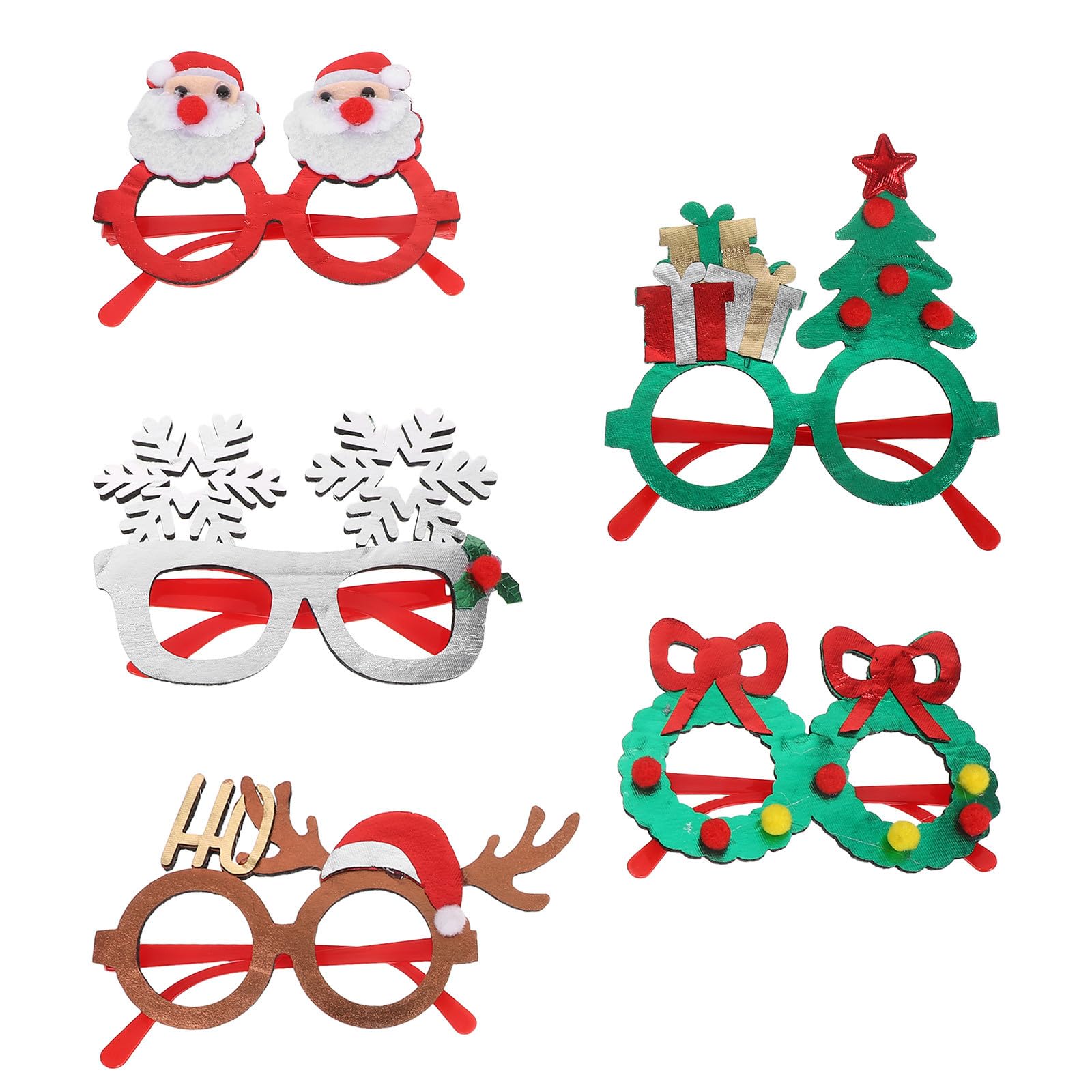 TOYANDONA 25 Piezas Gafas Navideñas de Disfraz Estampado de Copos y Árboles