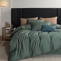 Vista 1 de MooMee Queen Duvet Cover Set, 100% Extra Long Staple Cotton 600 Thread Count Sateen Silky Soft Breathable Durable Luxury Hotel Quality Bedding Set