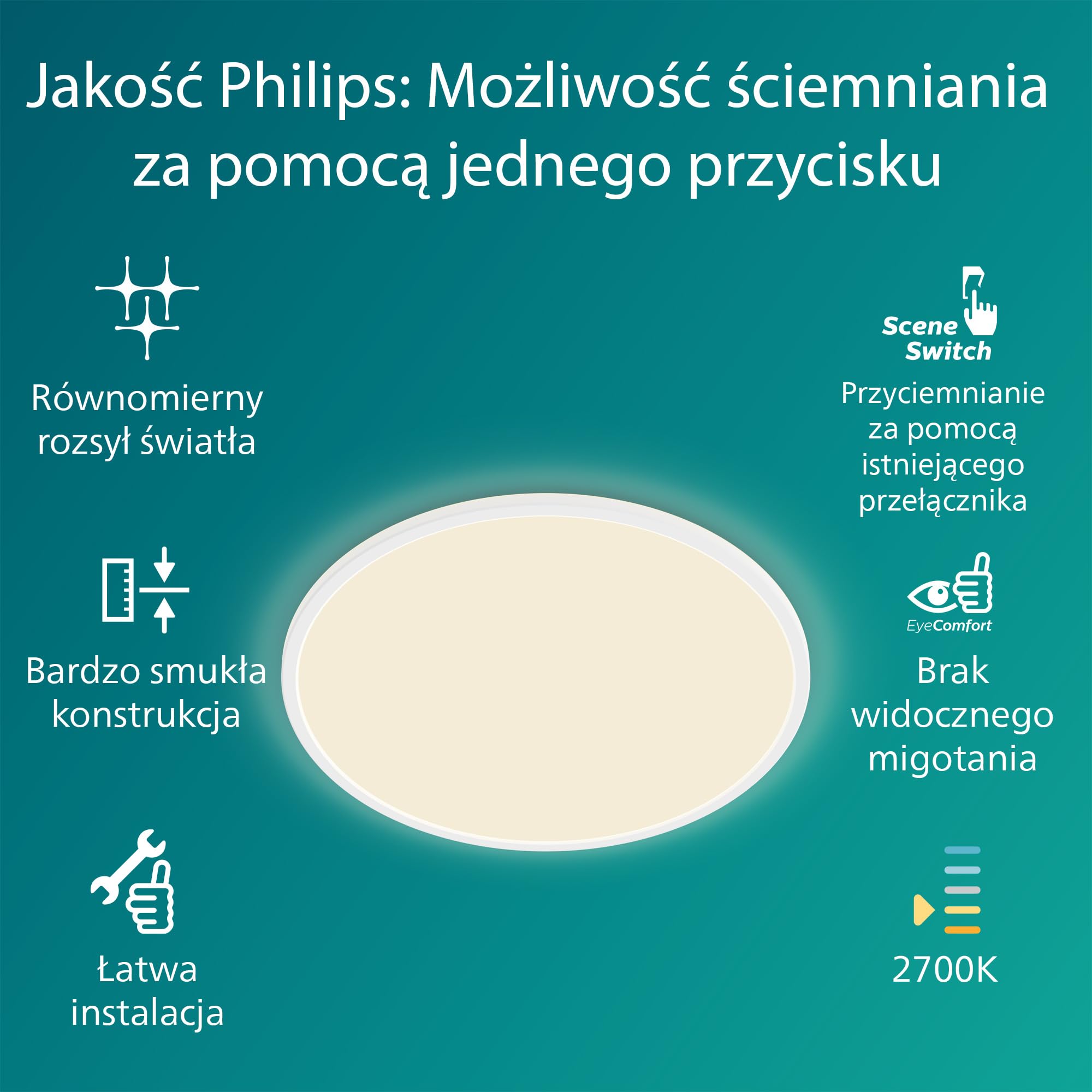 Philips LED lampa sufitowa Superslim Sceneswitch 18 W
