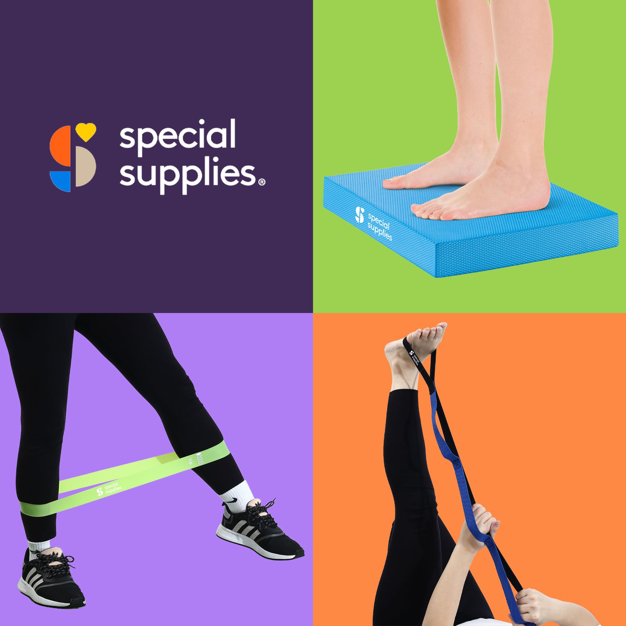 SPECIAL SUPPLIES Yoga-Gurt für Stretching, Stabilitätstraining, Fitness, Flexibilität, Physiotherapie, Heimtrainingsgeräte, Krafttraining und Pilates