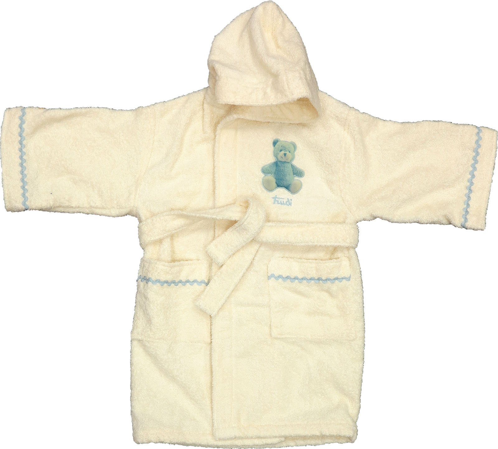 Accappatoio spugna TRUDY GABEL CREMINO azzurro statura cm.101-110