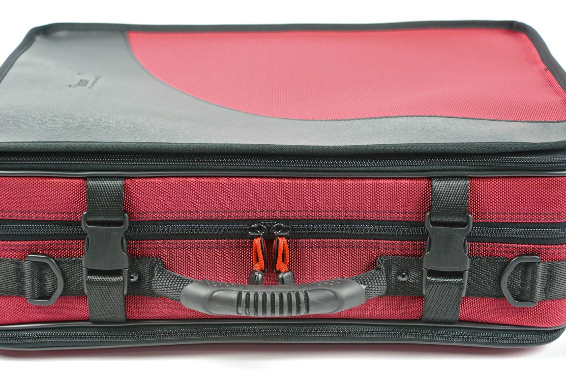 BAM TREKKING 2 BBA CLARINETS CASE Klarinetten Koffer für Böhm Klarinettensatz, Rot, Cordura, Gig Bag mit Rucksack, Fächer für Zubehör, Reißverschlüsse