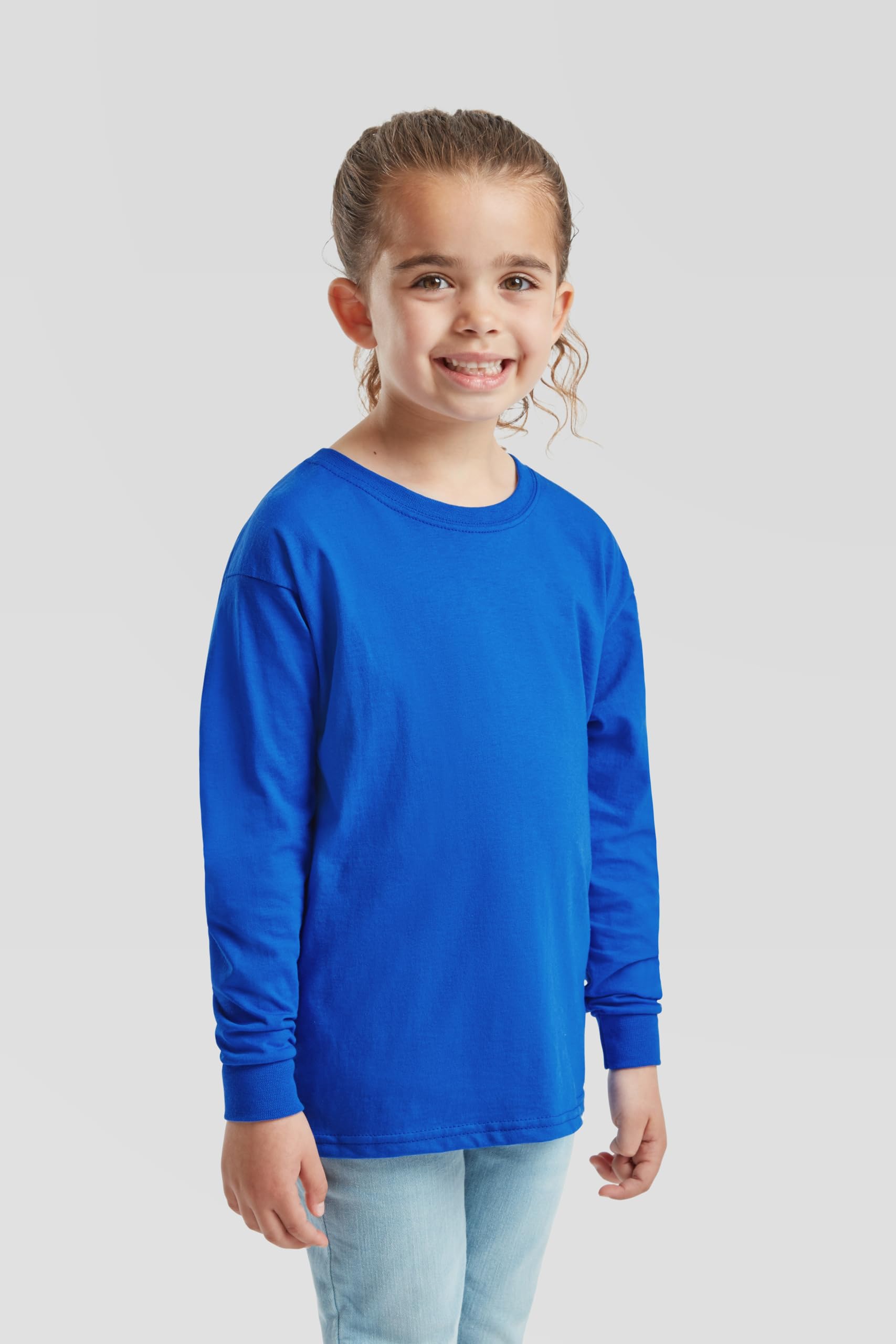 Fruit of the Loom Pack de 10 unidades de manga larga para niños | Camiseta de manga larga para niños de algodón de alta calidad para niños y niñas + bolsa de tela MyShirt gratis