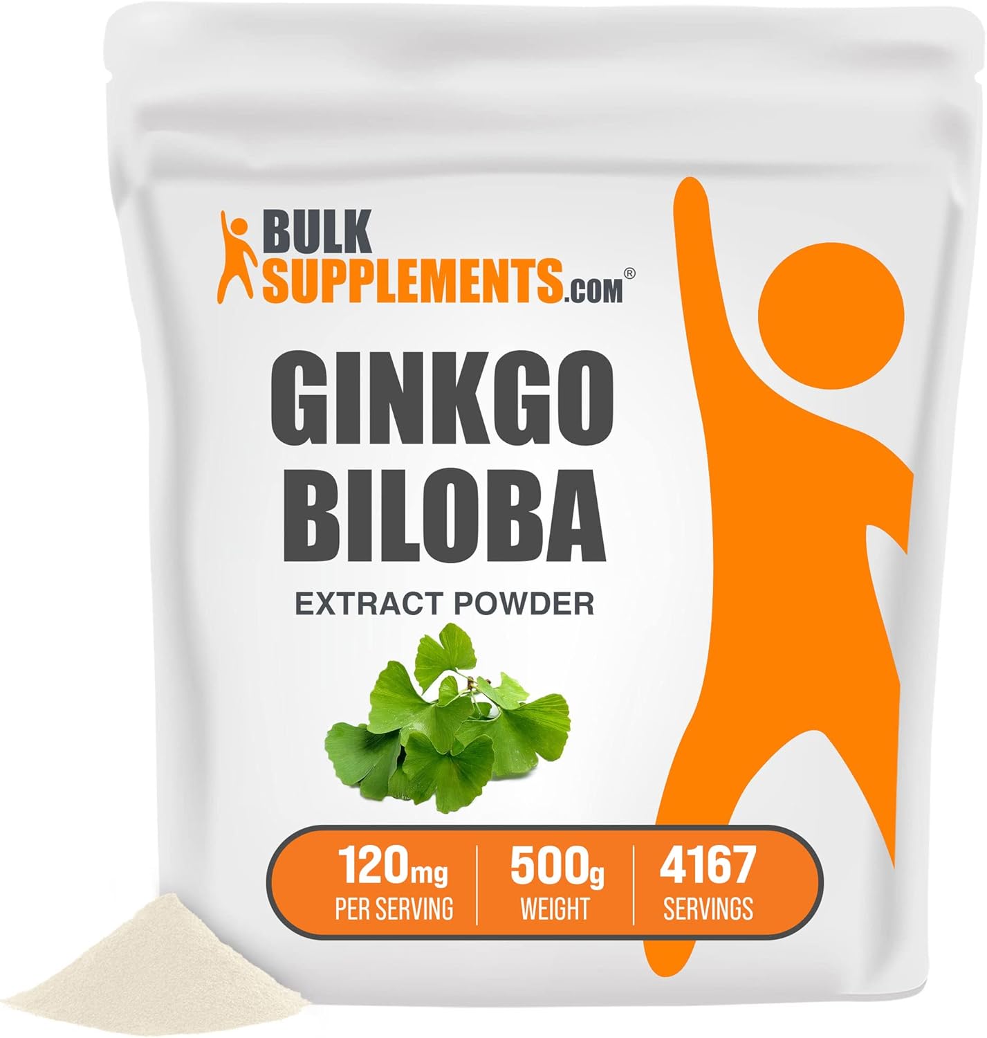 BulkSupplements Ginkgo Biloba Extract Powder - Herbal Supplement, Sourced from Ginkgo Biloba Leaf - Gluten Free, No Filler - 120mg per Serving, Multiple Servings (250 Grams - 8.8 oz) : Health & Household
