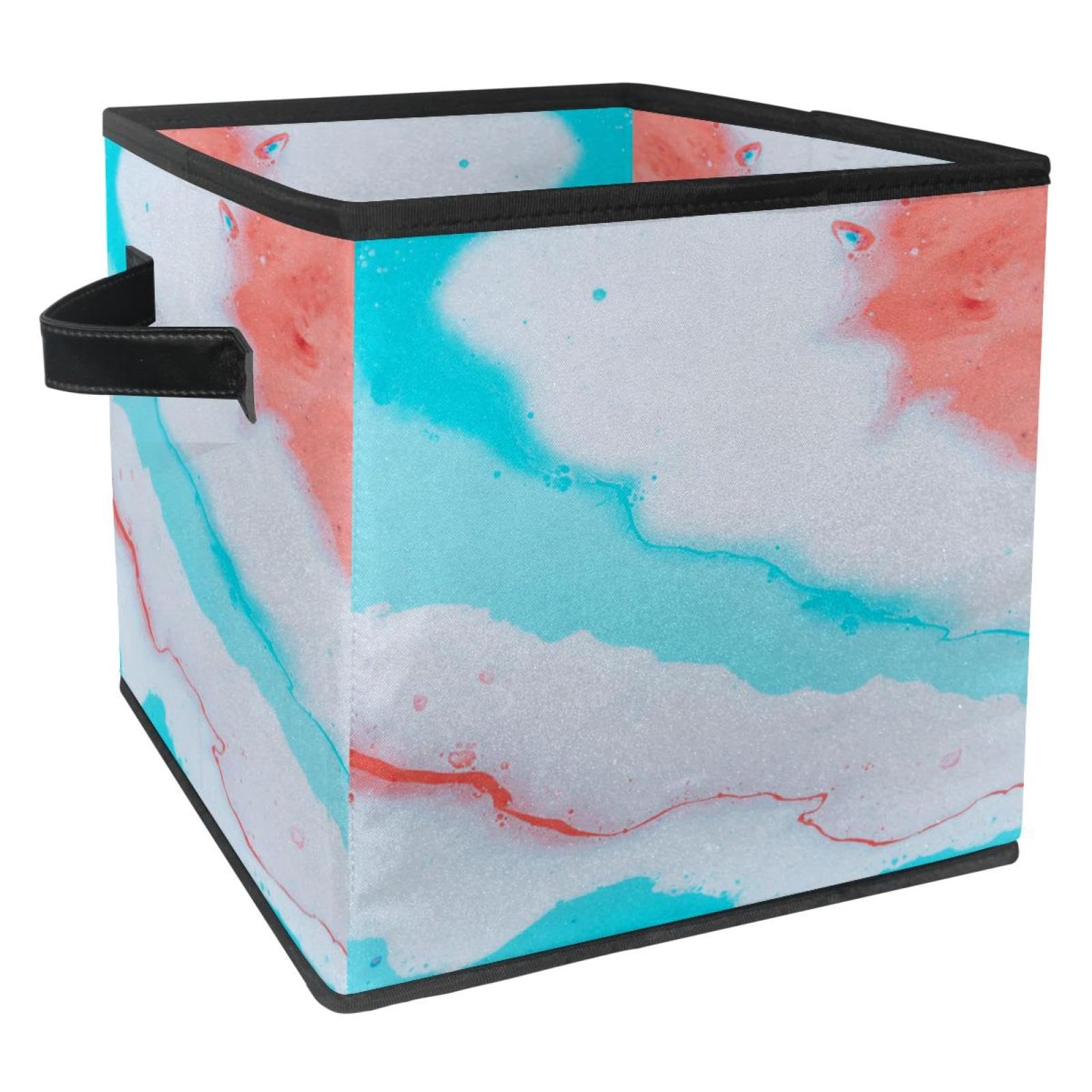 Boîte de rangement pliable en tissu imprimé gouache colorée pour trier placard et chambre