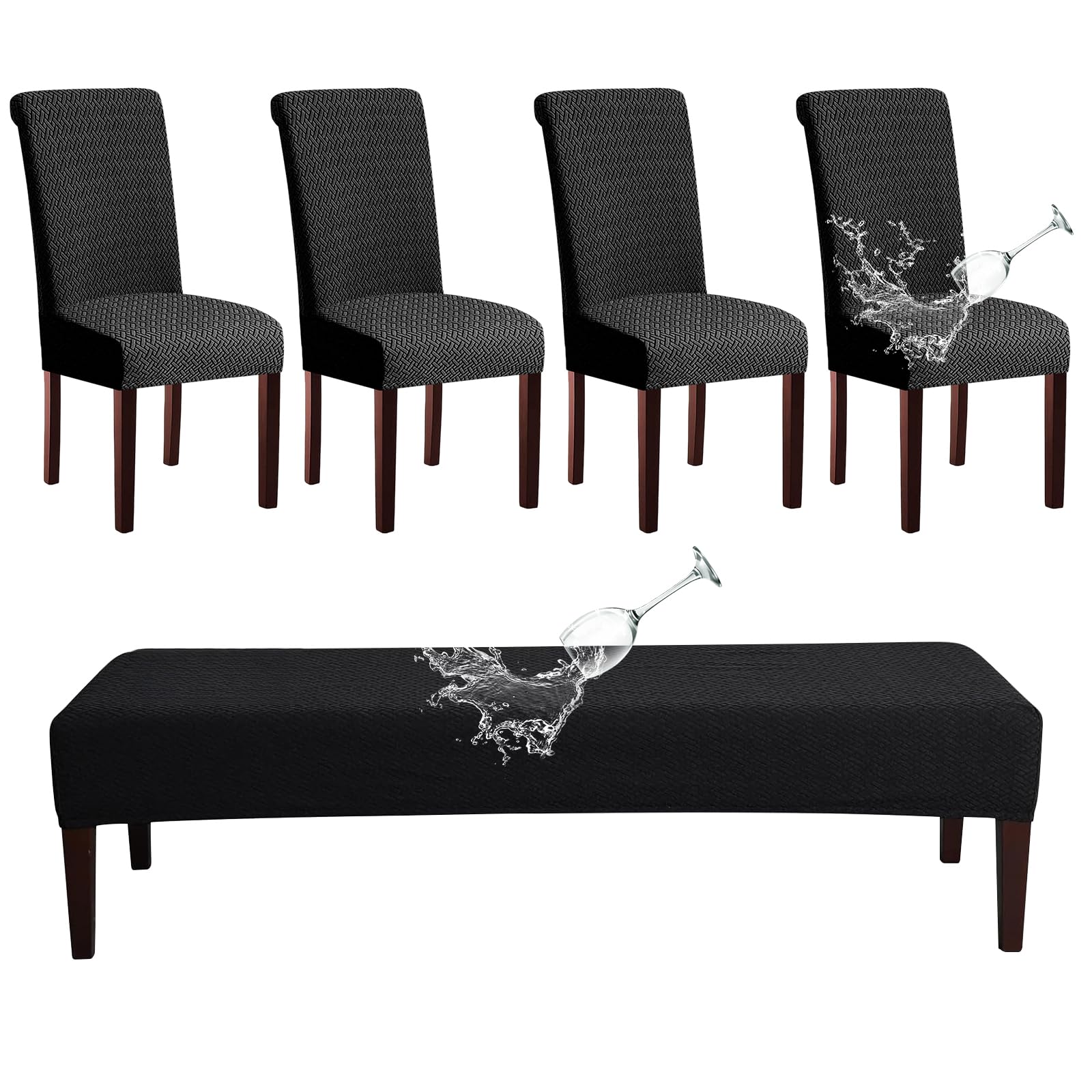 Dining Chair Covers Set - Parsons Chair Slipcover -25
