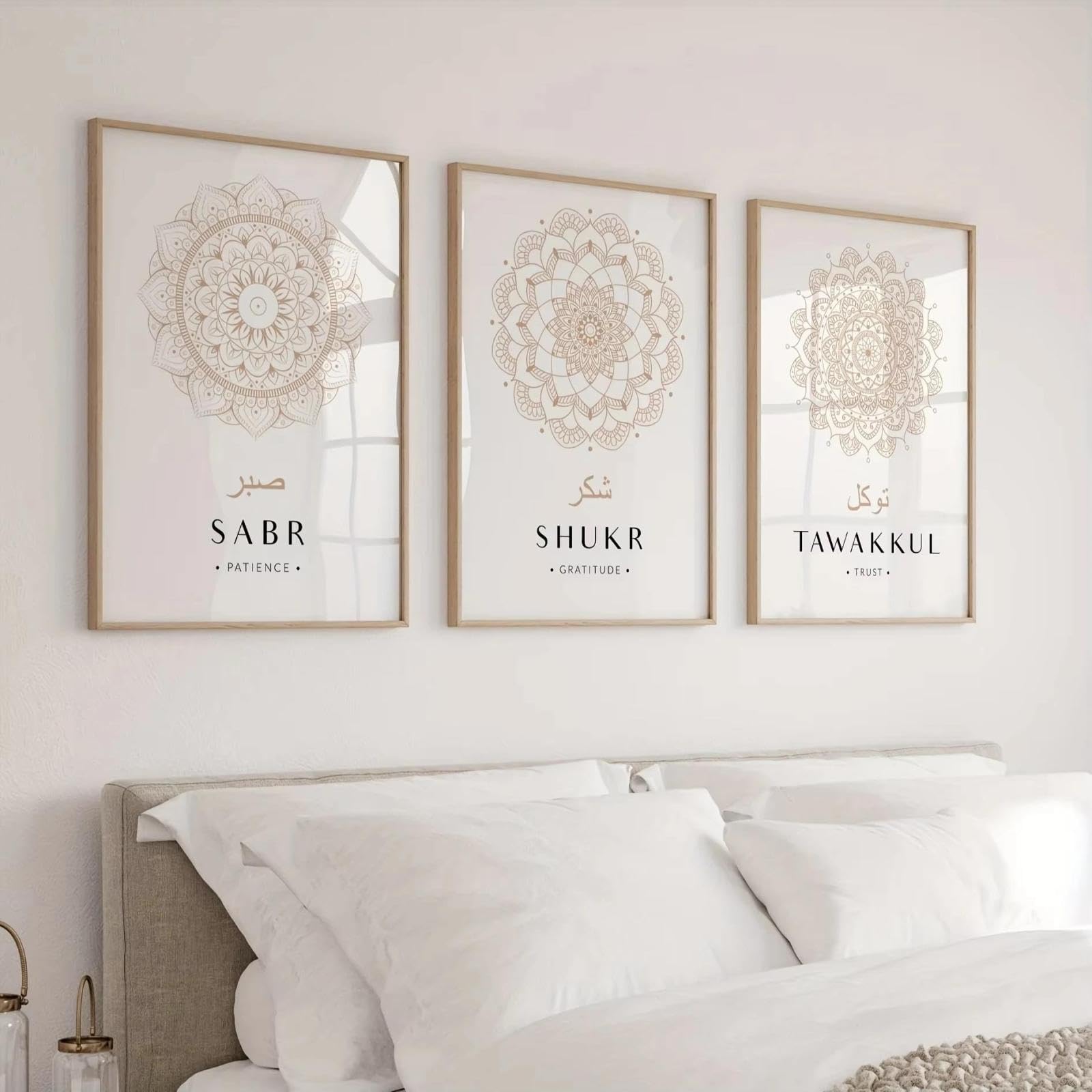 Baibexing Islamic Qur'An Canvas Printing Minimalism Muslim Arabic Calligraphy Wall Art Poster Prints Modern Home Decor 21X30Cmx3Pcs Unframed