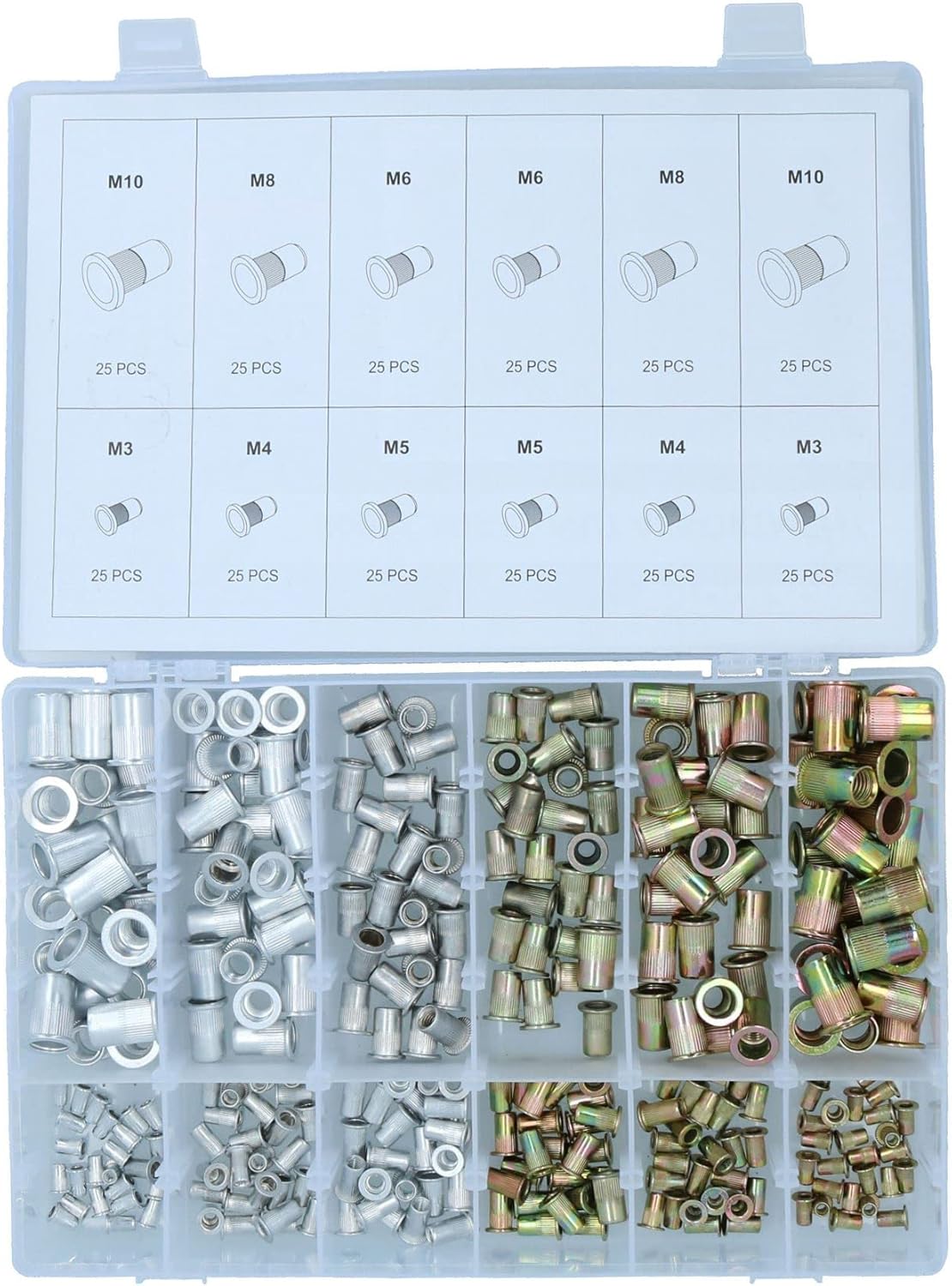Steel + Alu Nut Serts Inserts Rivet Threaded Blindnut Fastener 3 – 10mm 300pc