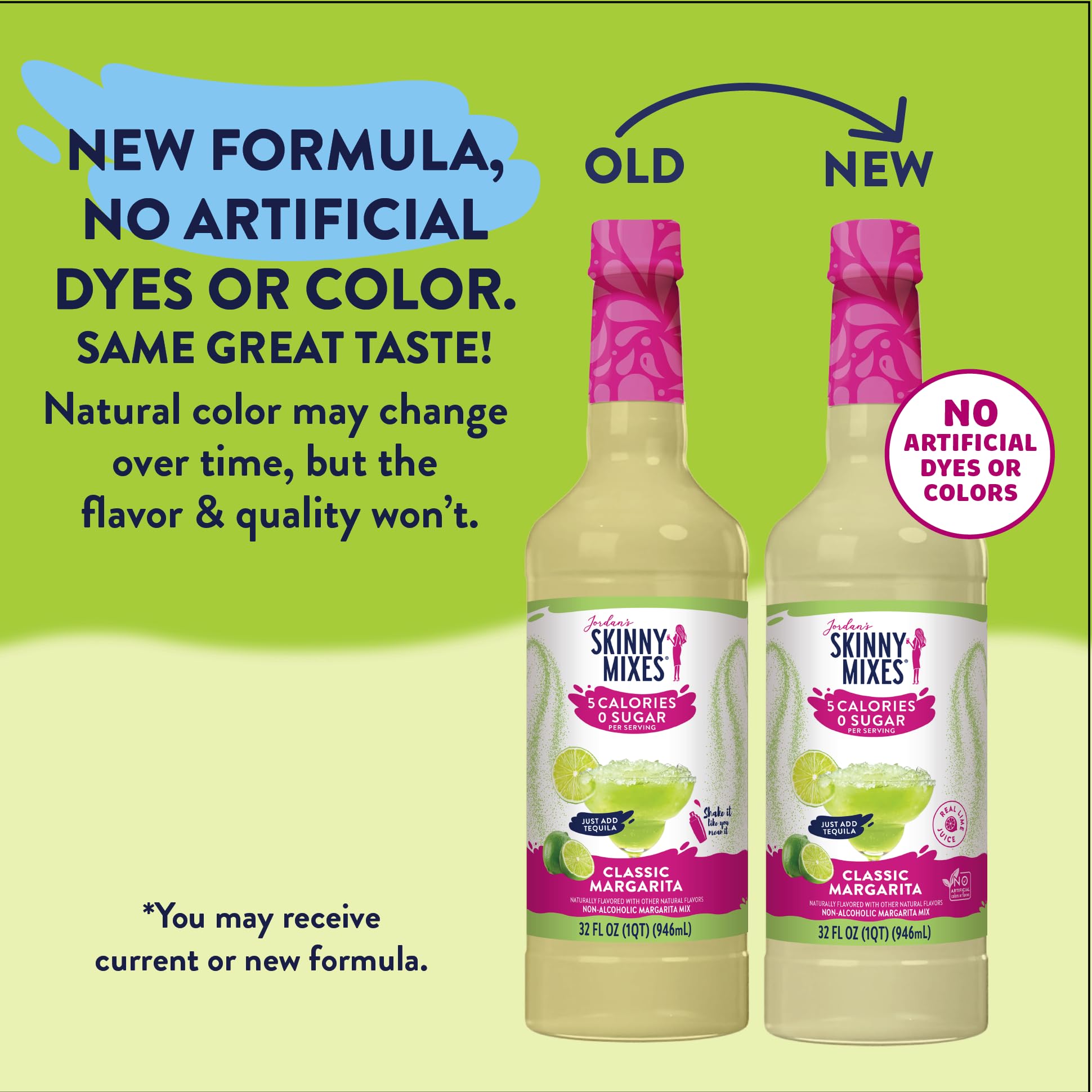 Jordan's Skinny Mixes Zuckerfreie Margarita-Mischung, aromatisierter Cocktail-Mixer, frisches Limettengetränk, kalorienarm, glutenfrei, keto-freundlich, 1