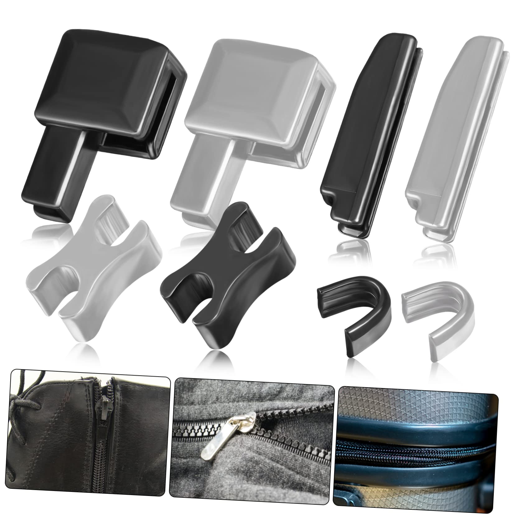 HOODANCOS 4piezas Kit De Reparación De Cremalleras De Accesorios Para Arreglar Ropa Chaquetas Jeans Maletas y Mochilas Deslizadores Cierres y Paradas De Metal