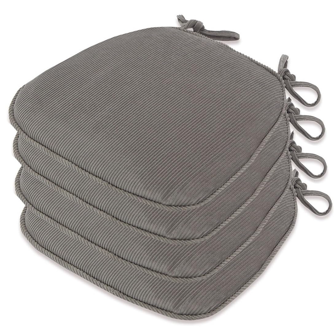 2/4/6/8 paquetes de cojines para silla de comedor en forma de U, almohadillas antideslizantes para silla de cocina y cojín para asiento de comedor con funda lavable a máquina) (gris plateado 41 x 43 c