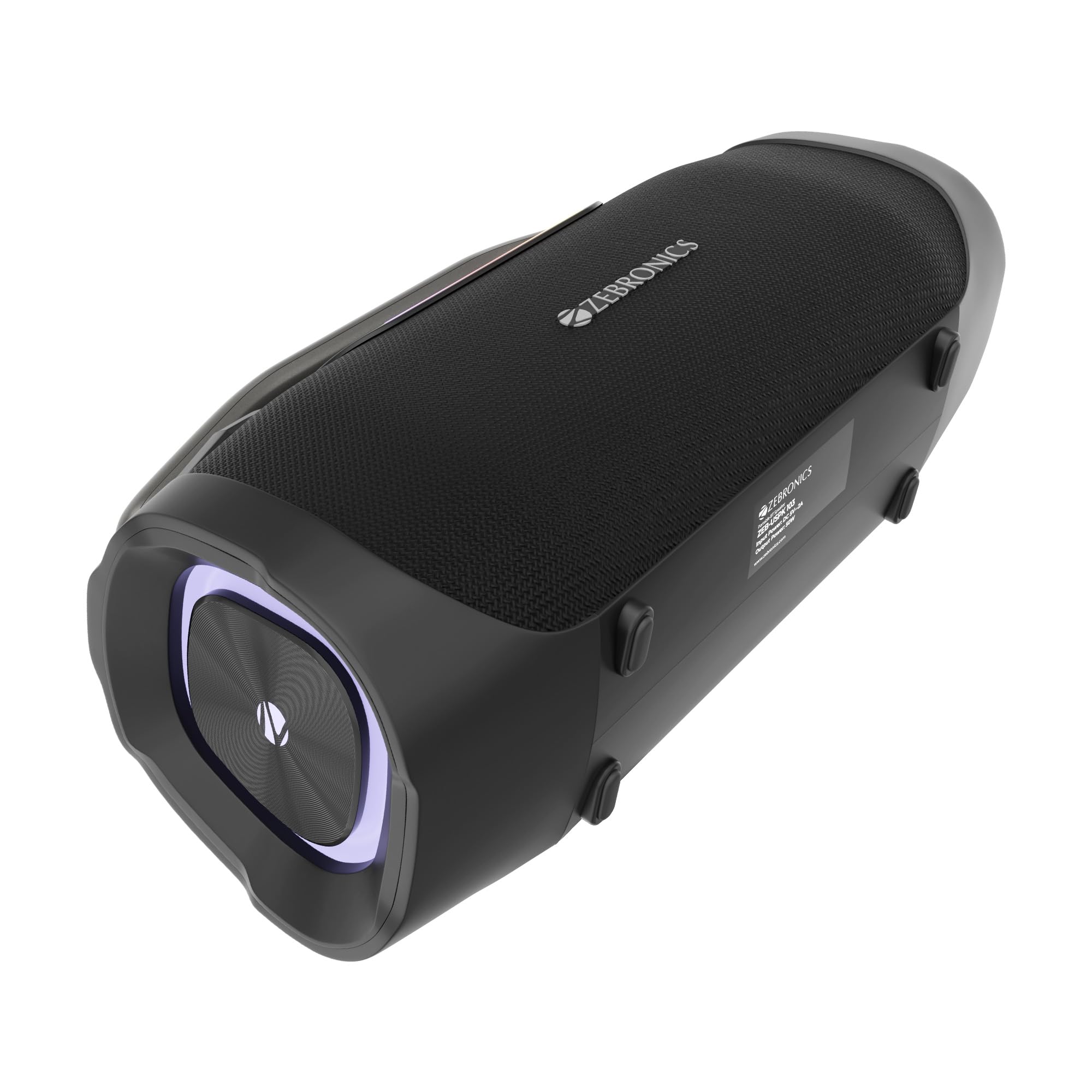 ZEBRONICS 2026 Launch 50W Bluetooth Speaker, Dual 5.7cm Drivers, 8.9cm Subwoofer, Upto 5Hrs Playback, Dual Passive Radiators, RGB Modes, 6.3mm Mic Input, TWS, BT v5.3, Type-C (Sound Feast 450) — Amazon image 12