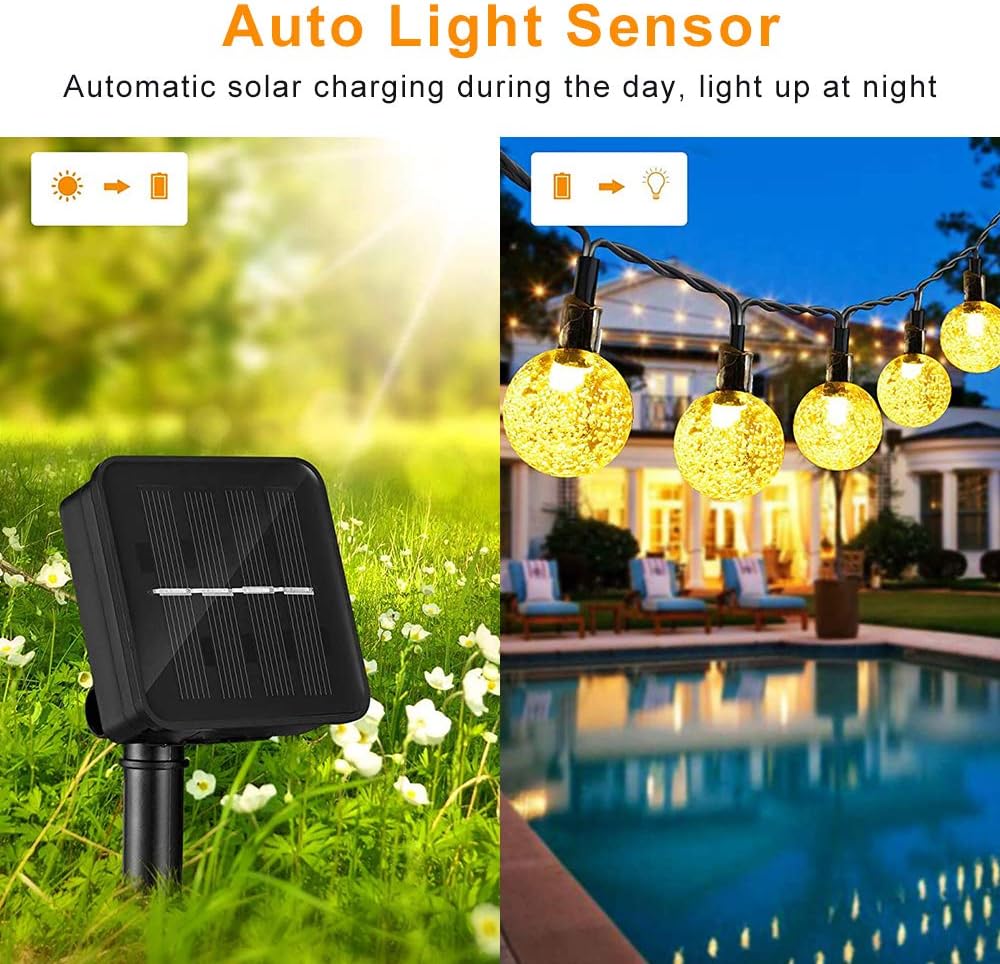 Authentic Quality Solar String Lights Outdoor Garden 26ft 50 Led Waterproof Globe 8 Modes Multi Color Crystal Ball For Indoor Patio Yard Home Party Wedding Corridor Festival Decoration Kitchen Home Affordable Www Misrtalateen Com