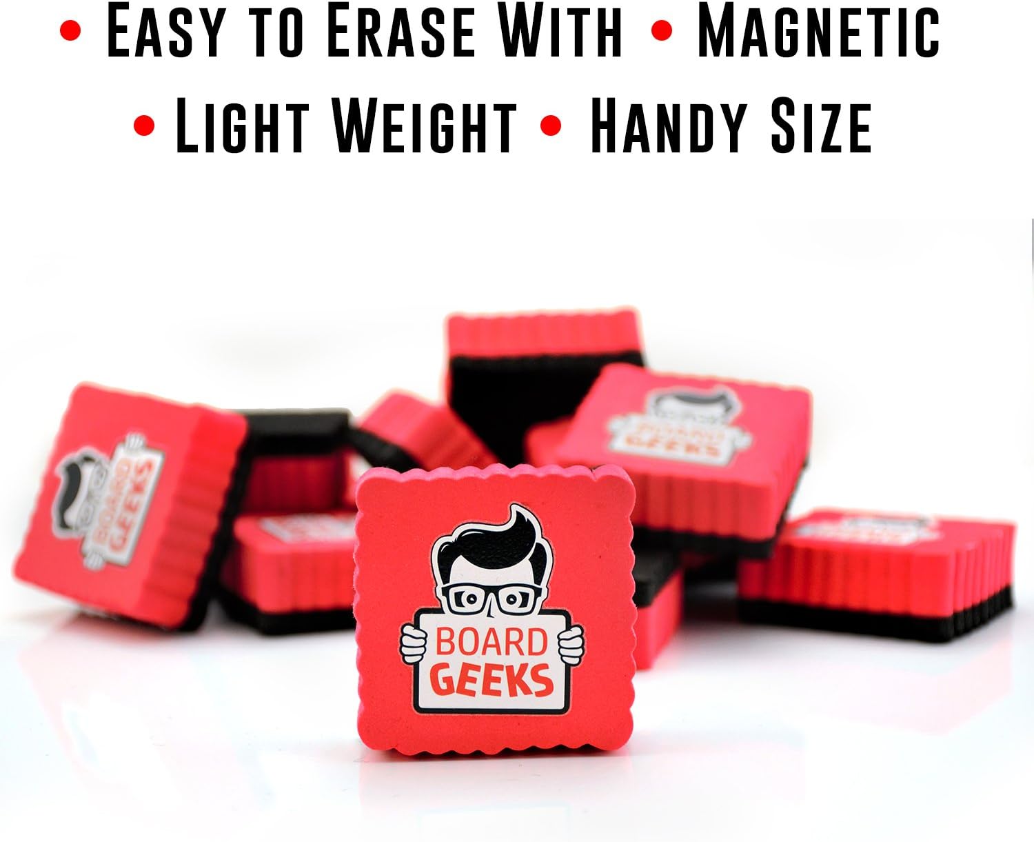 Dry Erase Erasers | Mini Magnetic Eraser for White Board | 12 Pack of 2 inch x 2 inch Squares | at Home, Office, Classroom, School, Teacher, Student : Office Products