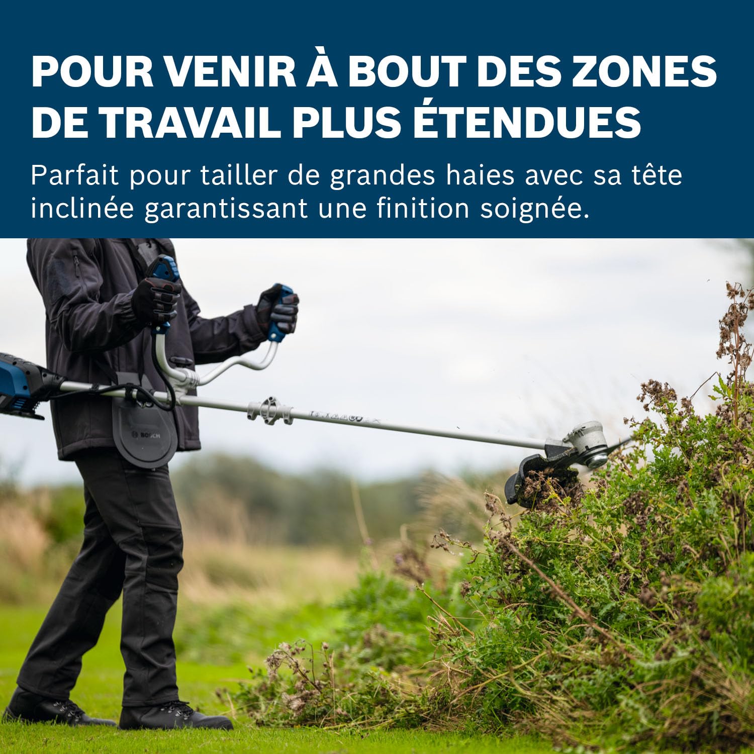 Bosch Pro Débroussailleuse sans-fil GFR18V-25 BH (moteur sans charbon 600 W, coupe à lame: 25 cm, coupe à ligne: 40 cm, sans batterie)