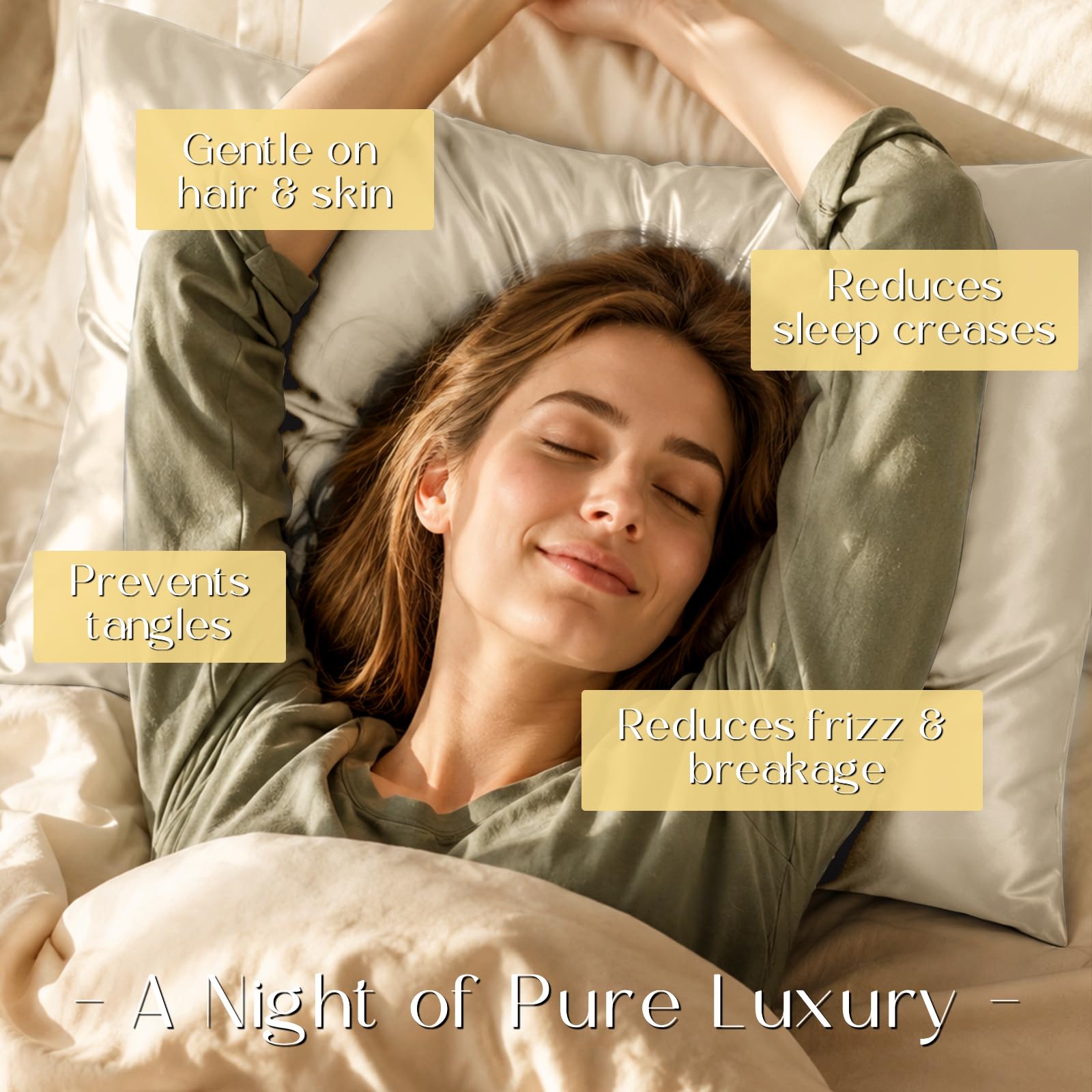 ZIMASILK 25 Momme 100% Pure Mulberry Silk Pillow Cases, Ivory, King