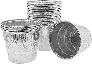 24 Pack Grease Bucket Liners, Galvanized Disposable Drip Bucket Liners Aluminum BBQ and Grill Grease Bucket Liners, Fit for Most Standard Drip Buckets(27oz, Silver)