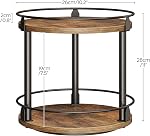 YATINEY Spice Rack, Lazy Susan Turntable, 2-Tier Organisateur d'épices tournantes, porte-filtrage industriel, pour comptoir et armoire de cuisine, compact et polyvalent, brun rustique et noir SR22BR