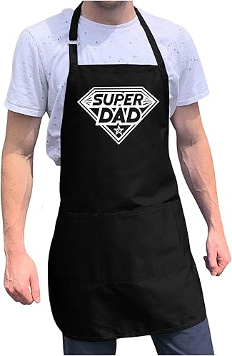 ApronMen, Super Dad BBQ Grill Delantal ajustable para hombre, talla única