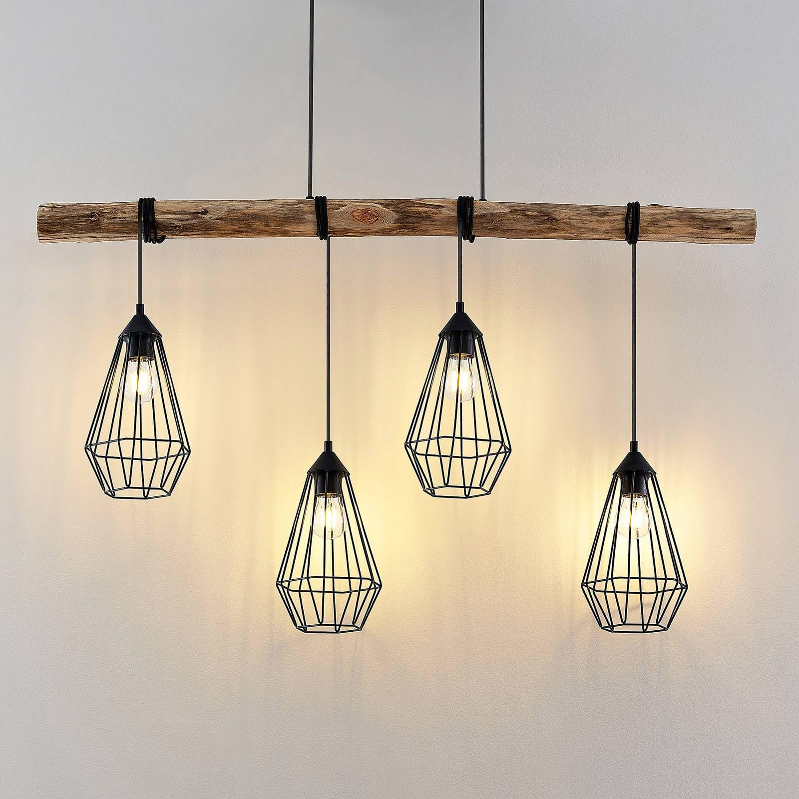 Lindby Lampada a sospensione dimmerabile (Country) colore Ocra, in Metallo ad es. Soggiorno & Sala da pranzo lampada soffitto plafoniera illuminazione