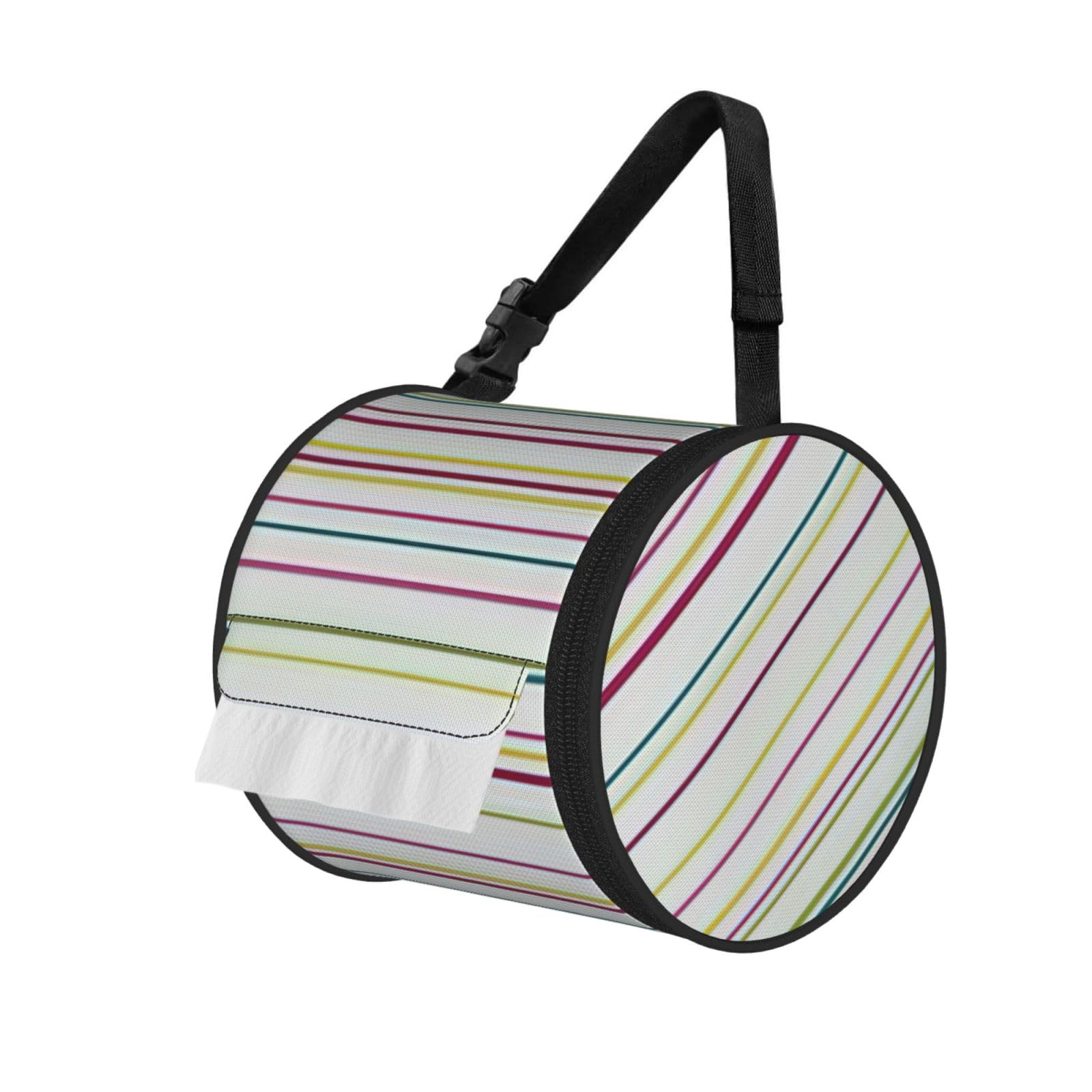 Striped. Print Cylindrical Tissue Holder Bathroom Car Home Office Kitchen Decor Versatile