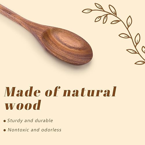 Miniatura 3 de HANSGO Cucharas de cocina de madera, cucharas grandes de madera para cocinar, servir y mezclar