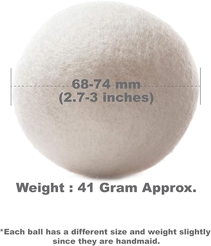 Vista 11 de Wooland Wholesale Bulk Laundry XL Premium - Bolas secadoras de lana 100% de lana orgánica de Nueva Zelanda suavizante de tela natural para pieles