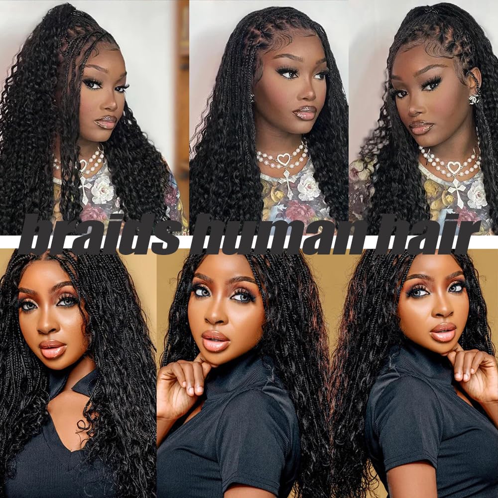 1B Natural Black Bulk hair for Braiding Deep Wave capelli umani 3 Bundles/Pack No Weft Premium Braiding Hair Extensions for Boho Braids With Minimal Tangle 18 18 18 Inch