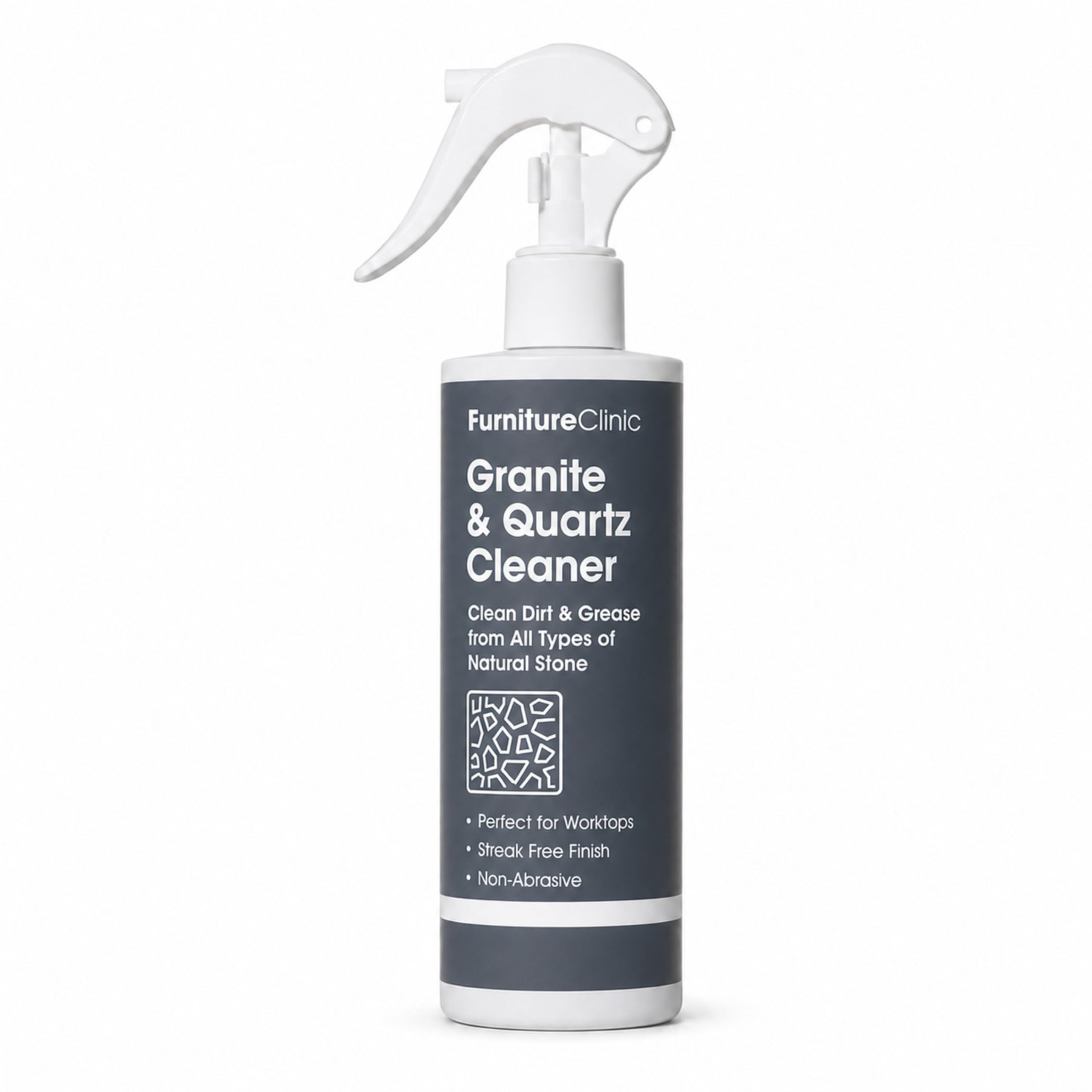 Furniture Clinic 500ml Granite & Quartz Spray Cleaner for Kitchen Worktops & Sinks - Non Abrasive Cleaning & Streak Free Finish - Dirt & Grease Remover - Clean Black or White Marble Stone Worktop