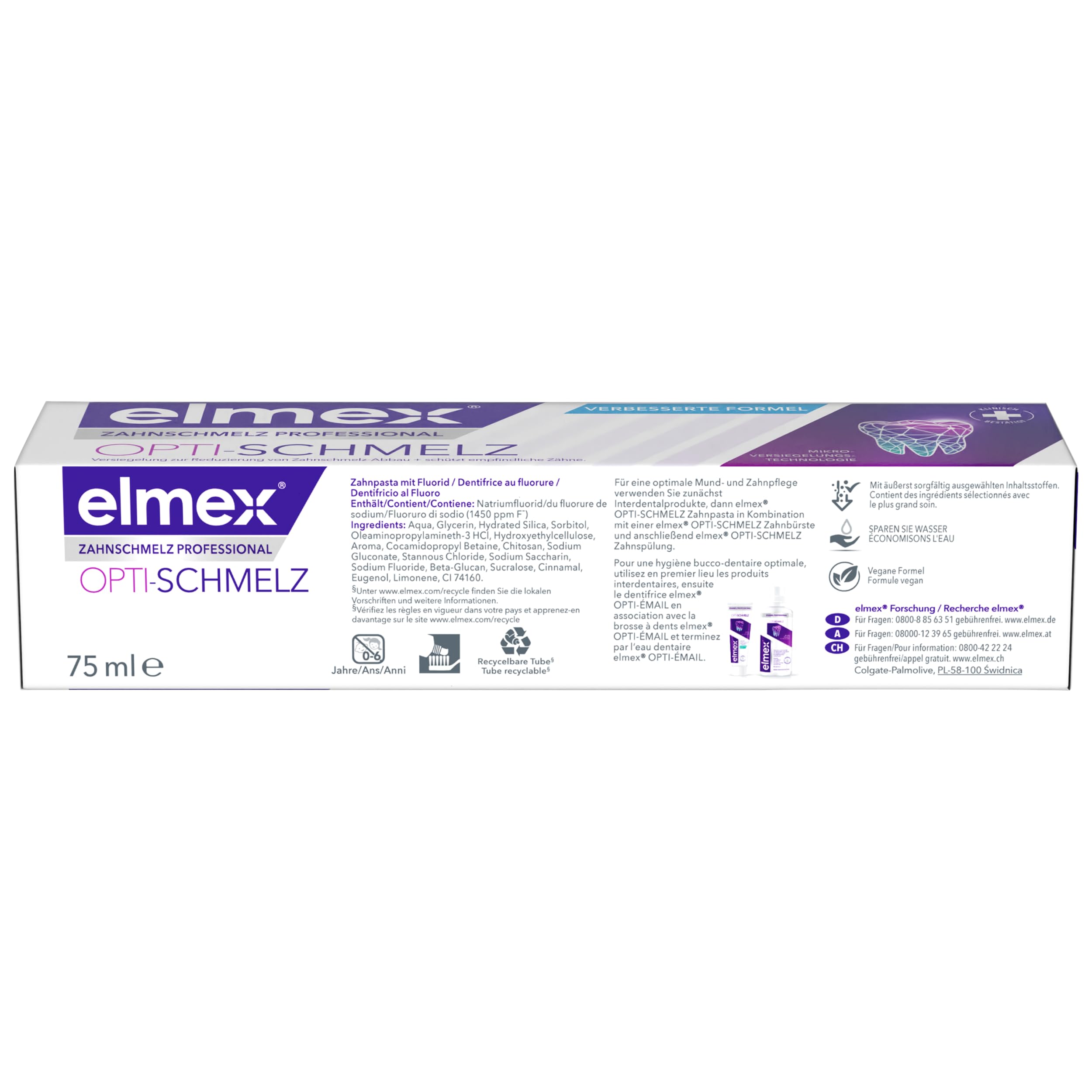 Elmex Opti-schmelz professional Zahnpasta Versiegelung und Stärkung, 75 ml Pasta do zębów