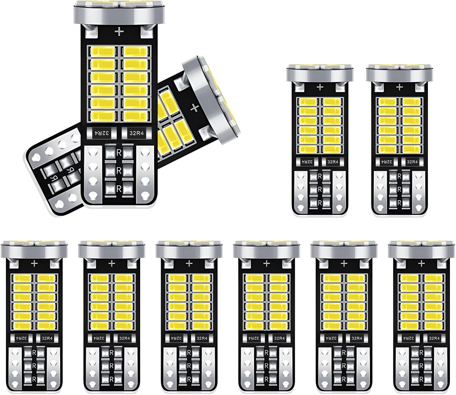 10 PCS T10 Car LED Bulb, Super Bright 6500K 3014 Chipsets 34-SMD T10 Vehicle Interior Lights, LED Replacement Bulbs for Car Dome Map Door Trunk License Plate Lights