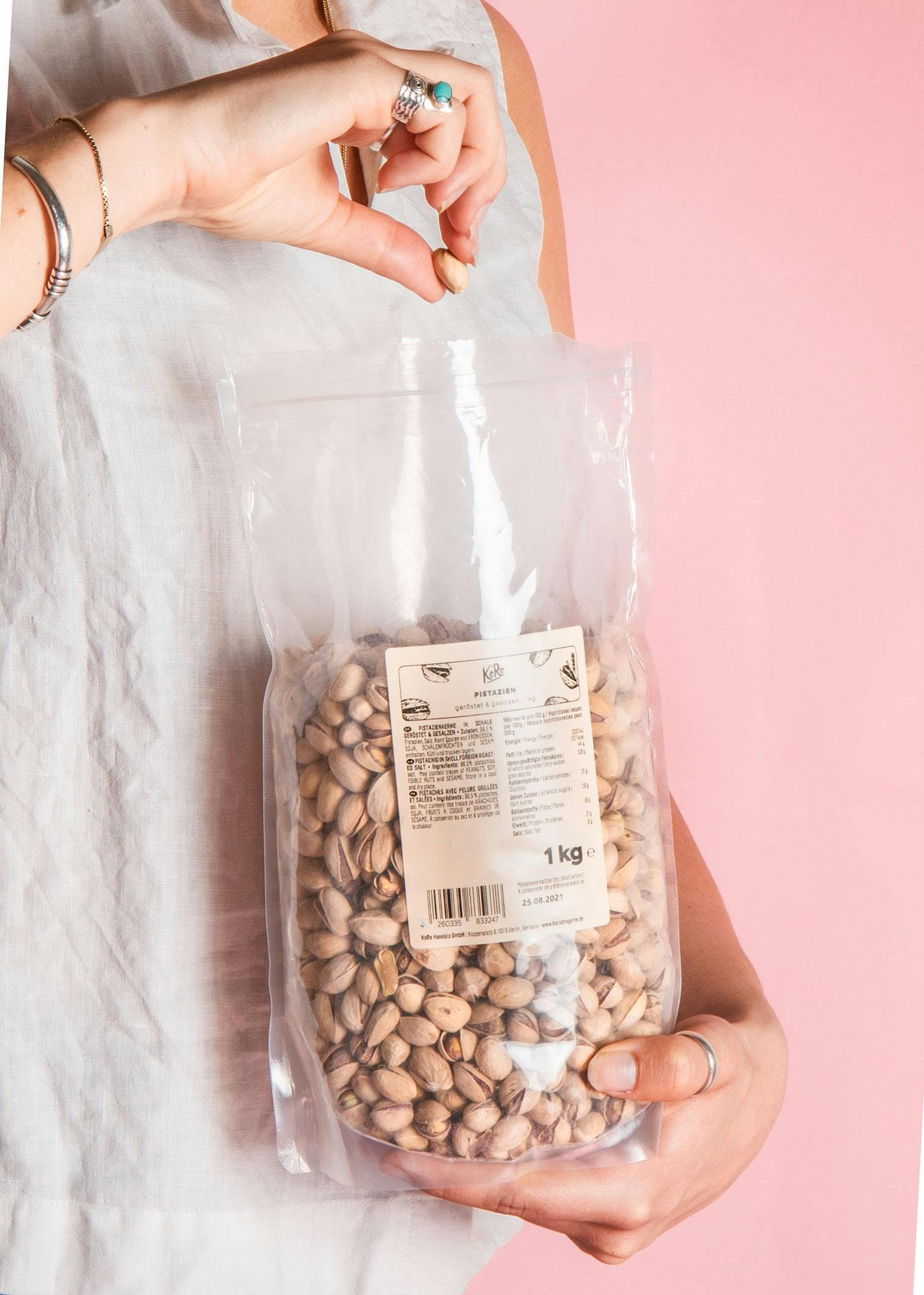 KoRo - Pistacchi tostati e salati 1 kg - come snack o per aperitivi - in maxi grande