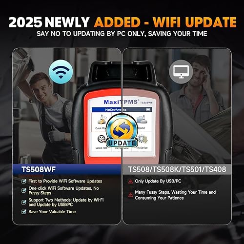 Miniatura 4 de Autel MaxiTPMS TS508WF TPMS Herramienta de reaprendizaje, WiFi 2025 Ver. de TS508 TS501 TS408S TS601, activar/volver a aprender/diagnosticar todos